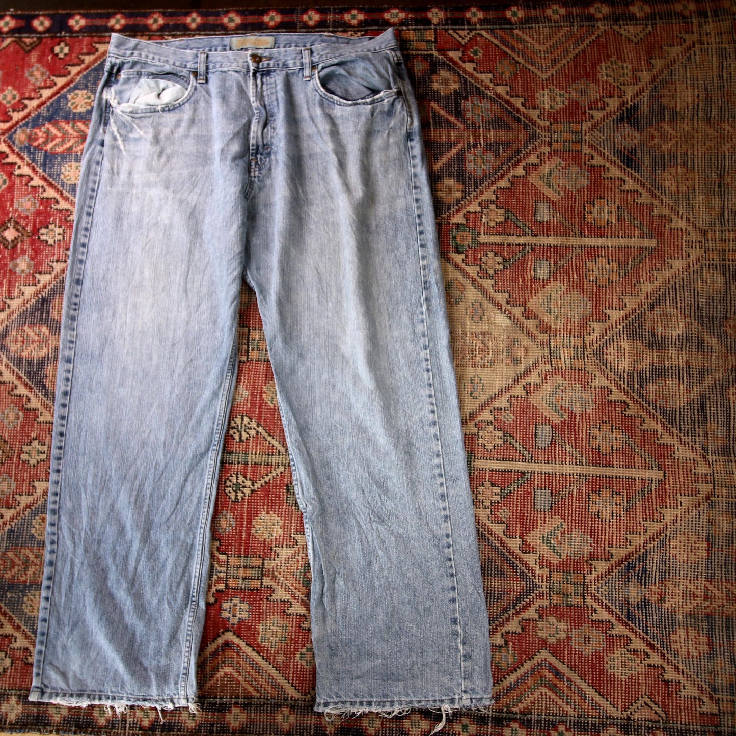 Wrangler W40 L31 Straight Leg Relaxed Fit Blue Denim Jeans