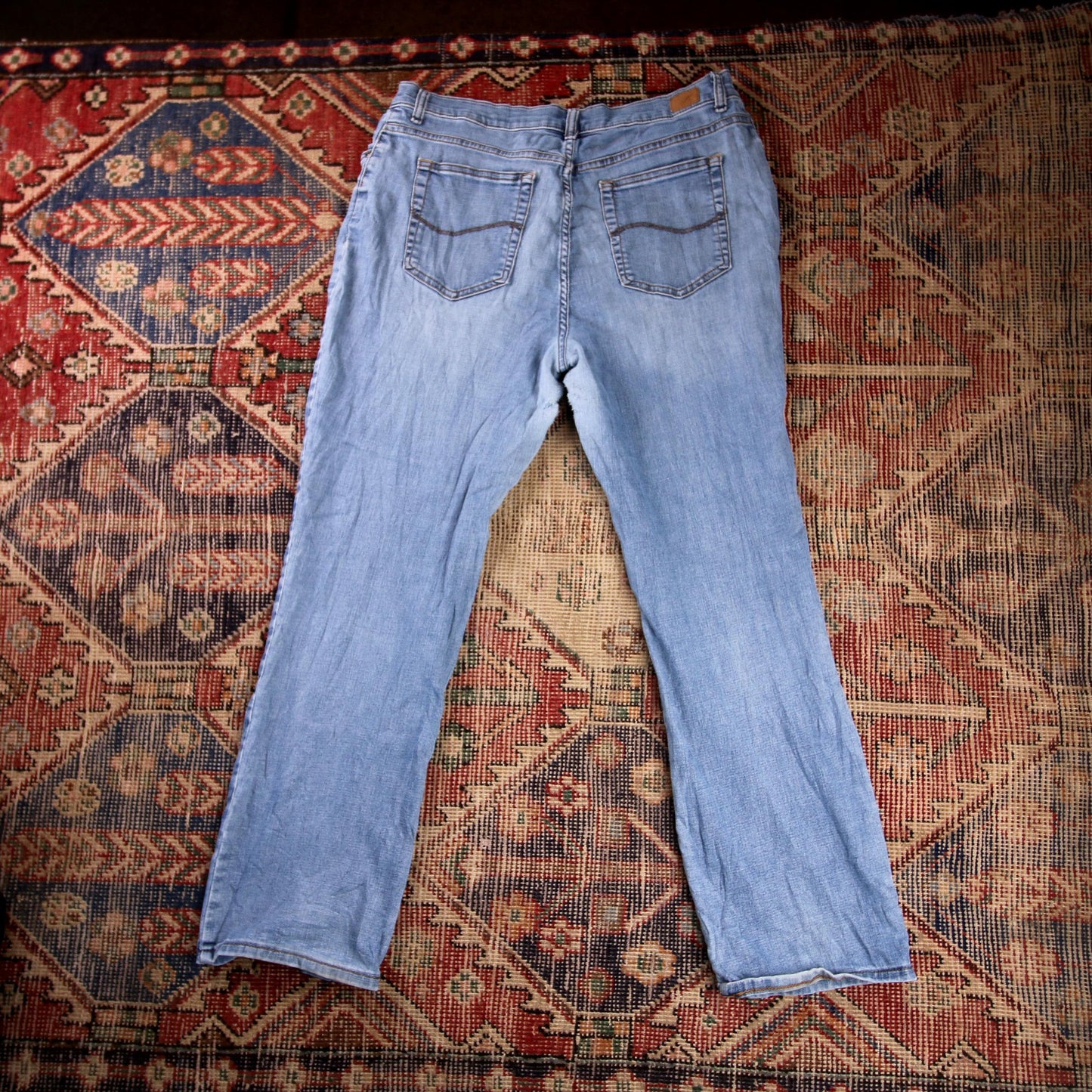 Lee W36 L28 Straight Leg Relaxed Fit Blue Denim Jeans