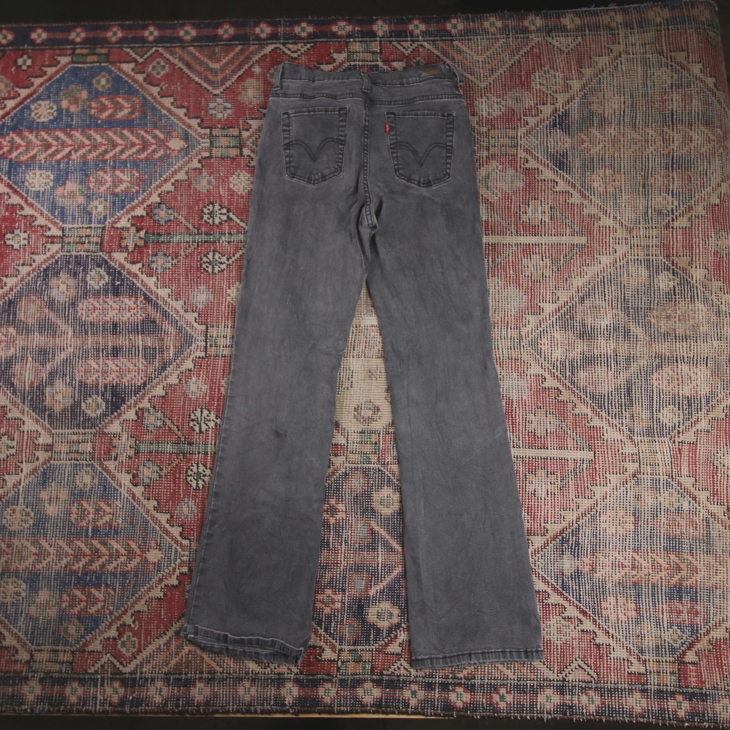 Levi's 512 W26 L30 Flared Black Denim Jeans