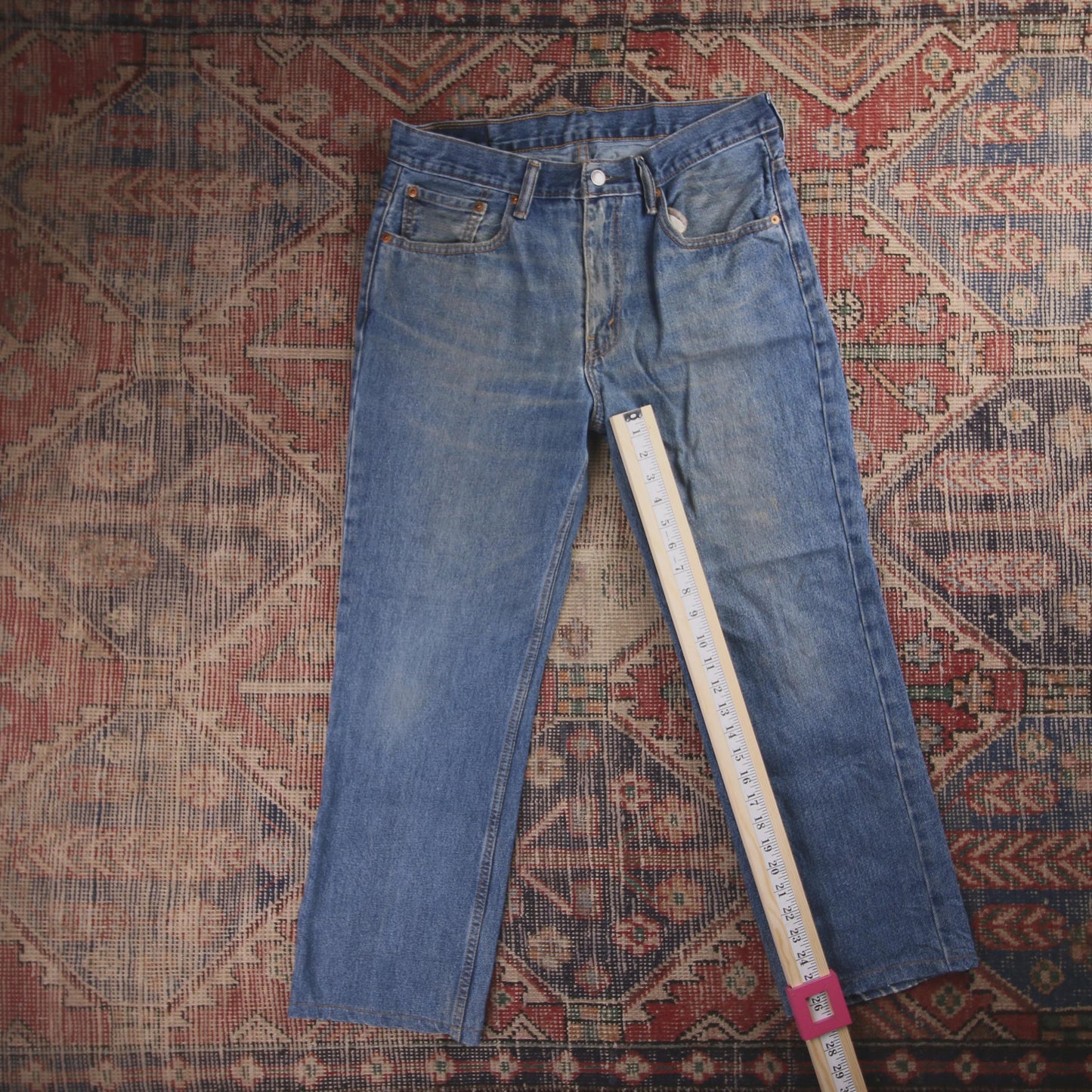 Levi's 516 Red Tab W34 L26 Relaxed Straight Leg Blue Denim Jeans