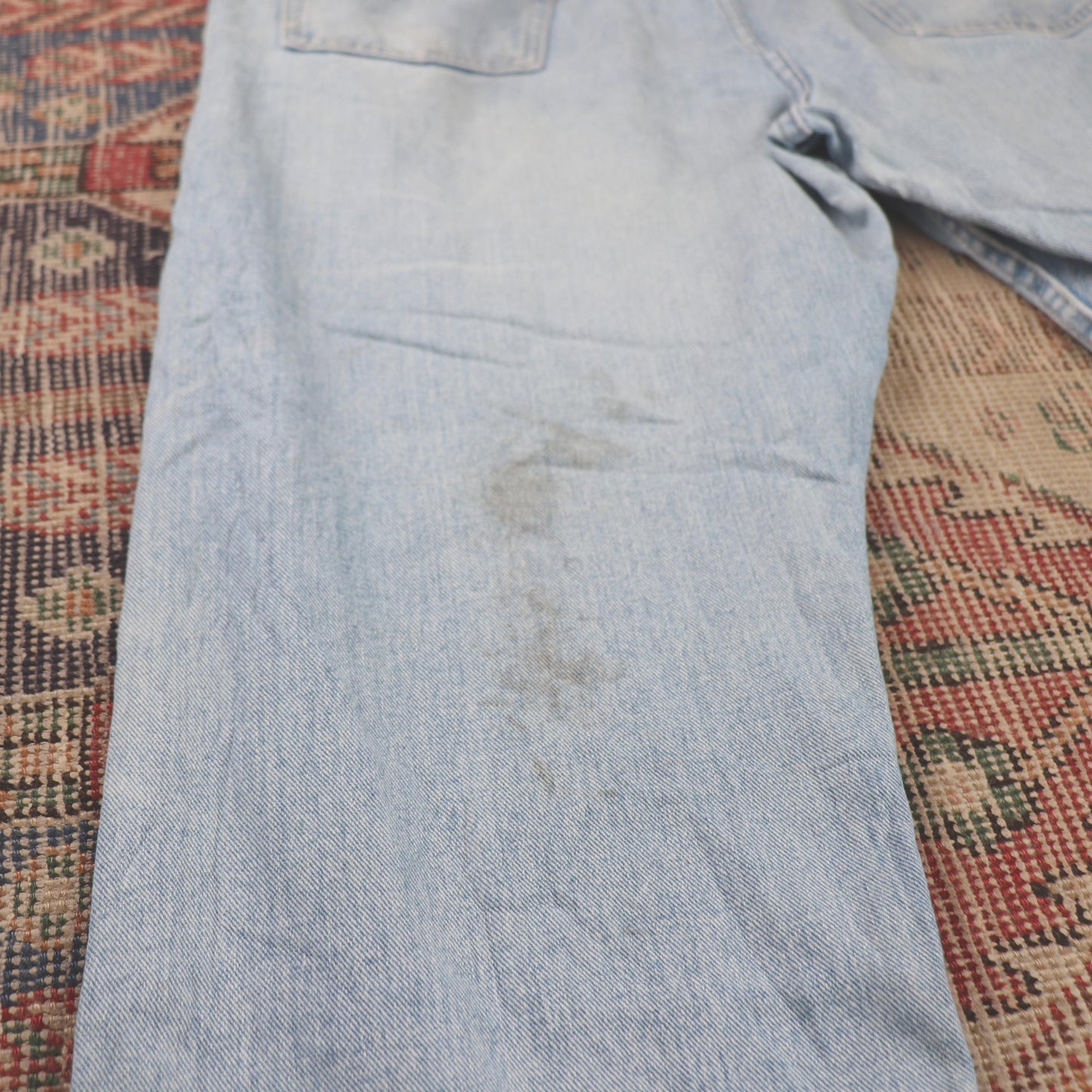 Wrangler W38 L30 Straight Leg Relaxed Fit Blue Denim Jeans