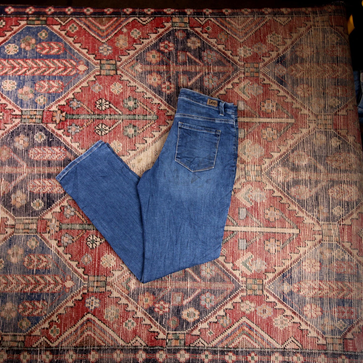 Lee W32 L31 Straight Leg Relaxed Fit Blue Denim Jeans