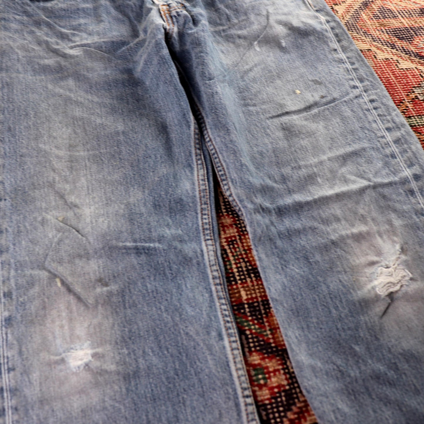 Levi's Orange Tab W36 L30 Straight Classic Ripped Style Blue Denim Jeans