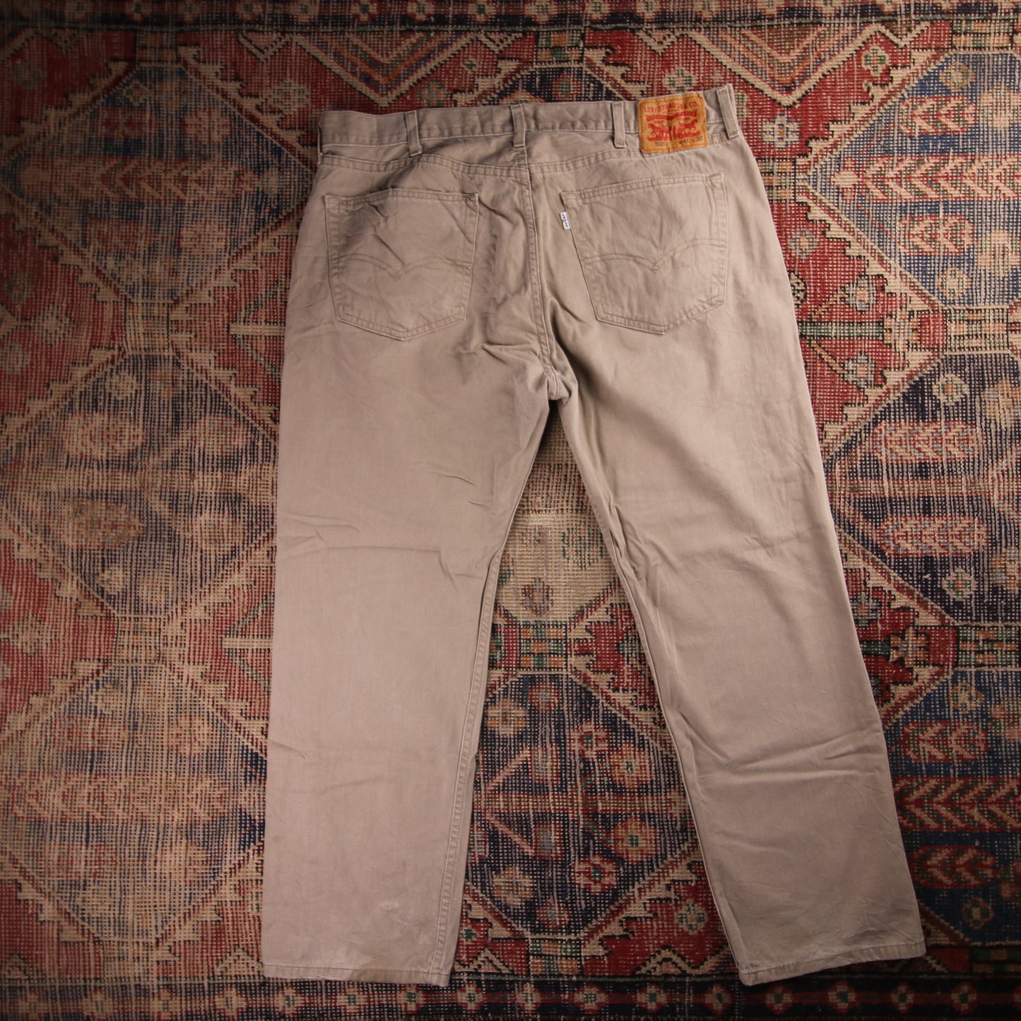 Levi's 505 W38 L28 Straight Leg Regular Fit Beige Denim Jeans
