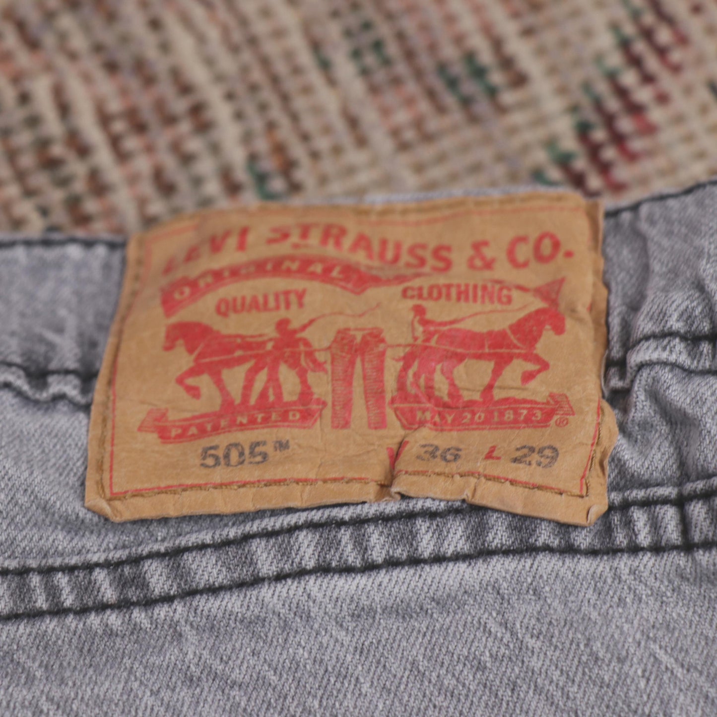 Levi's 505 W34 L27 Straight Leg Regular Fit Grey Denim Jeans