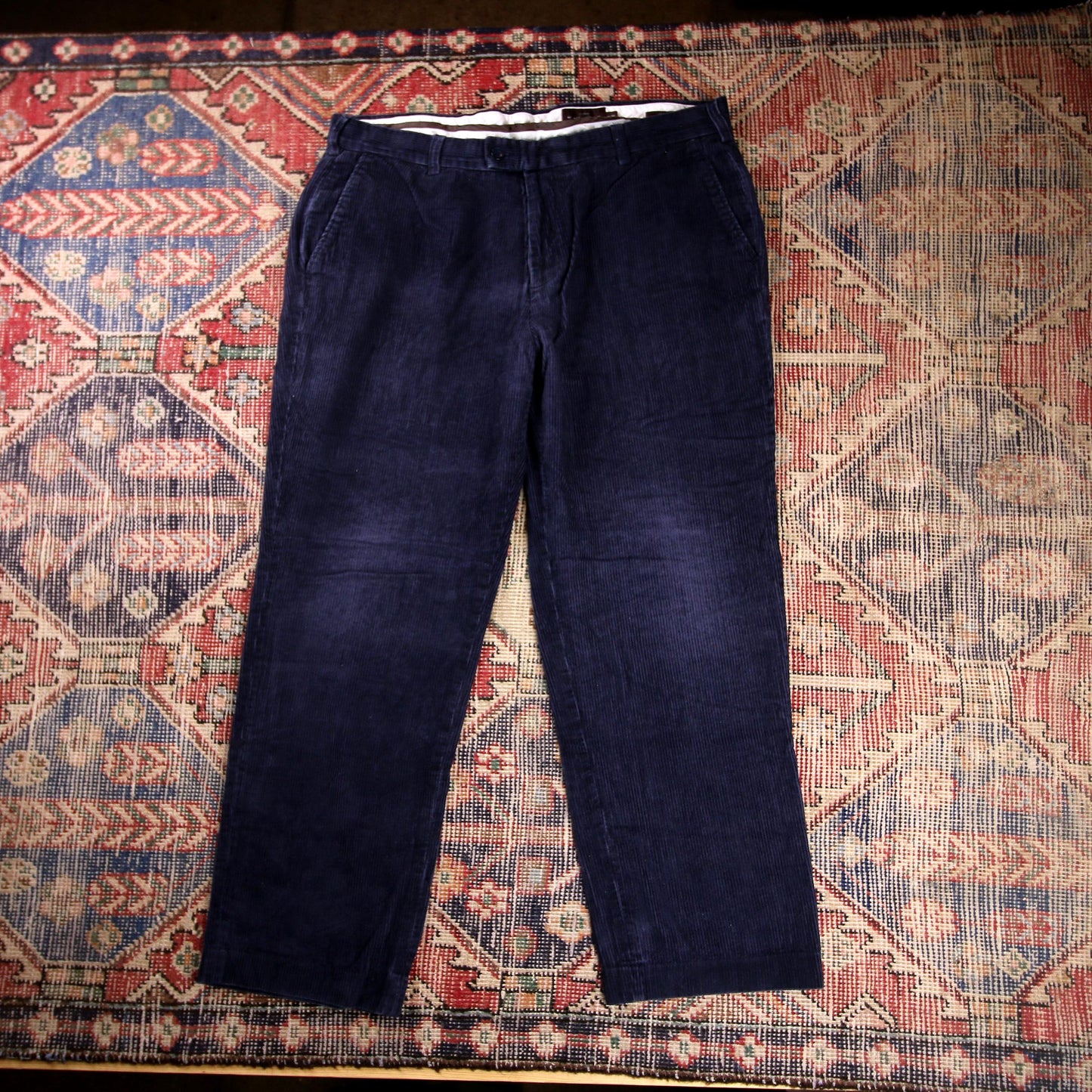 Unbranded W36 L28 Straight Leg Blue Corduroy Trousers