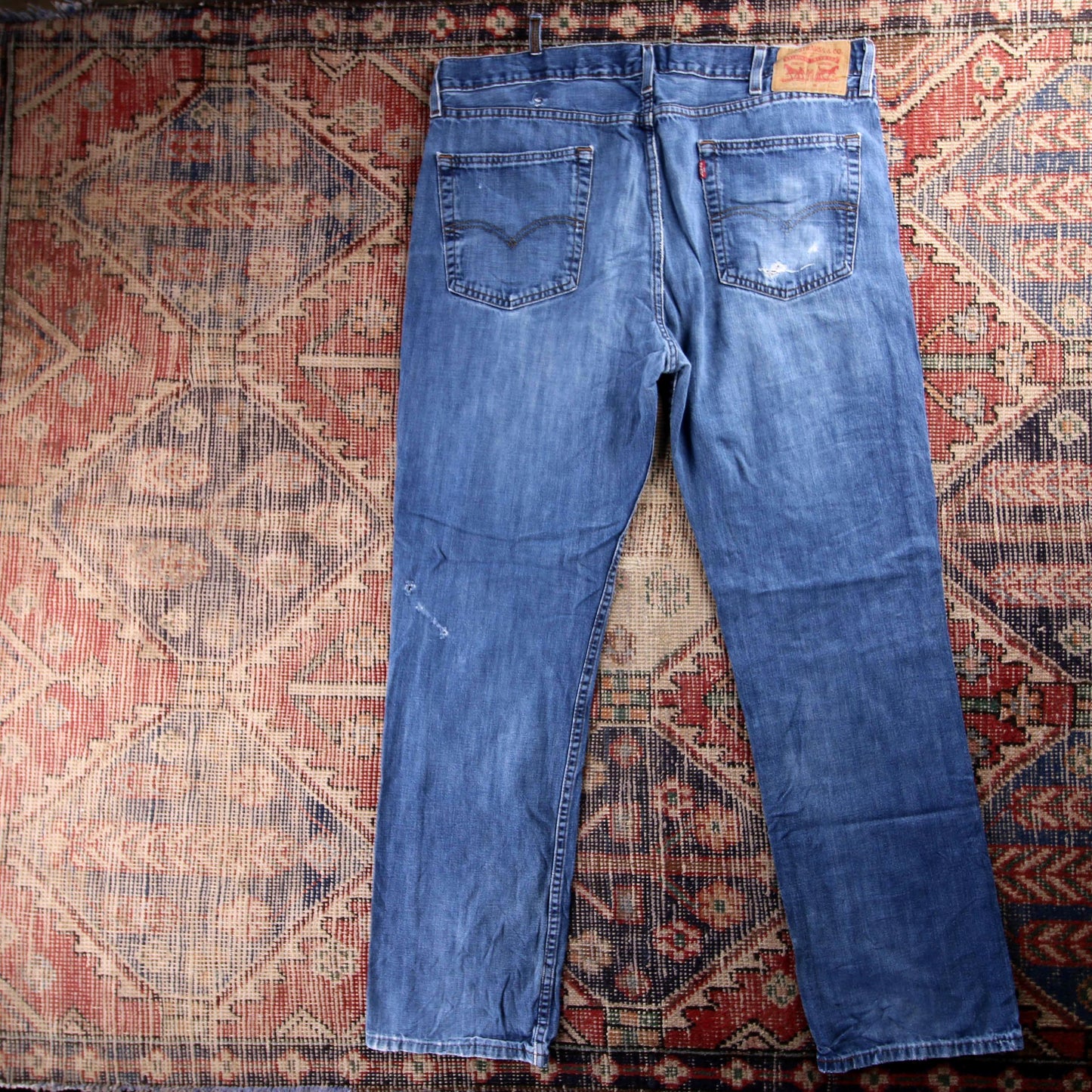 Levi's 505 Red Tab W38 L31 Straight Leg Regular Fit Blue Denim Jeans