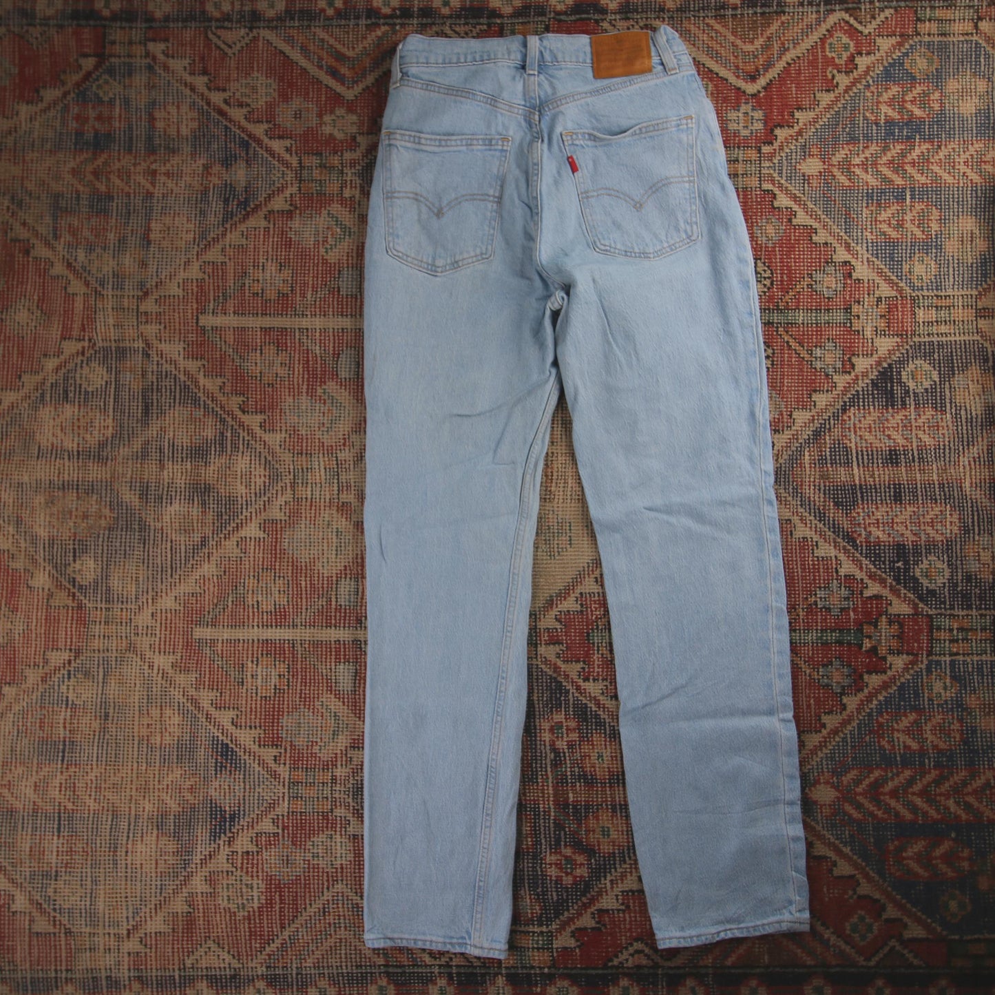 Levi's Red Tab W26 L28 Straight Leg High Waisted Blue Denim Jeans