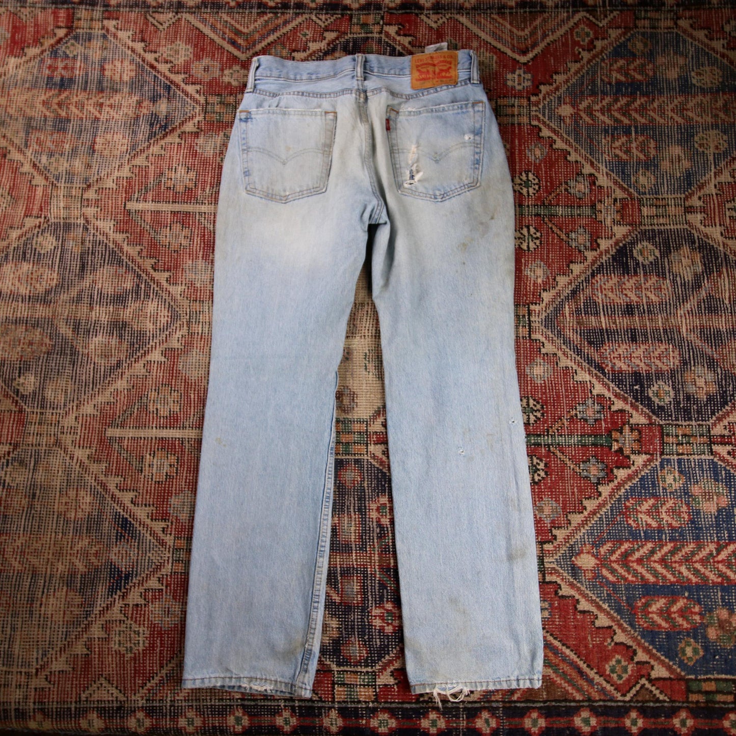 Levi's 514 W30 L32 Straight Leg Classic Ripped Style Blue Denim Jeans