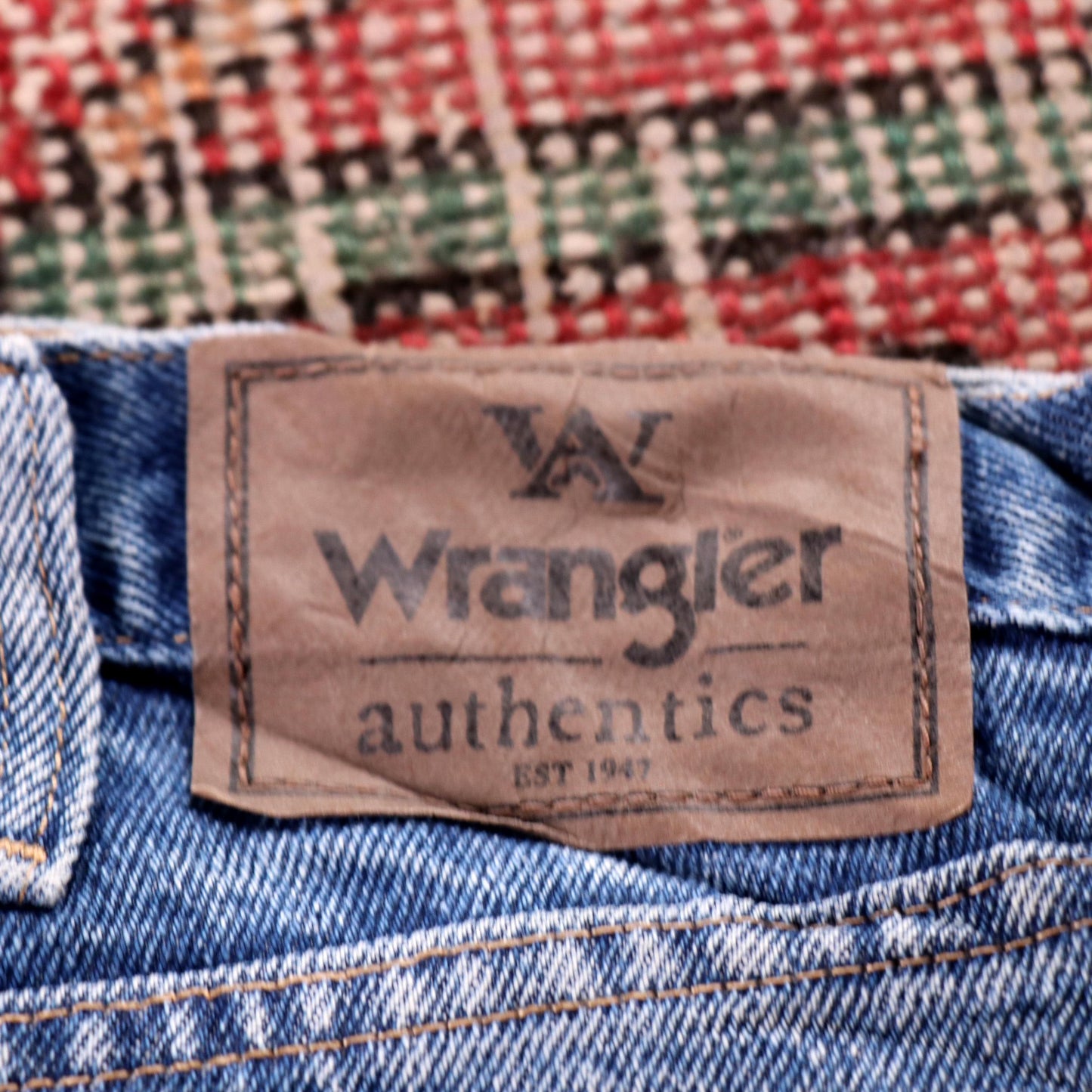 Wrangler W38 L32 Straight Leg Blue Denim Jeans