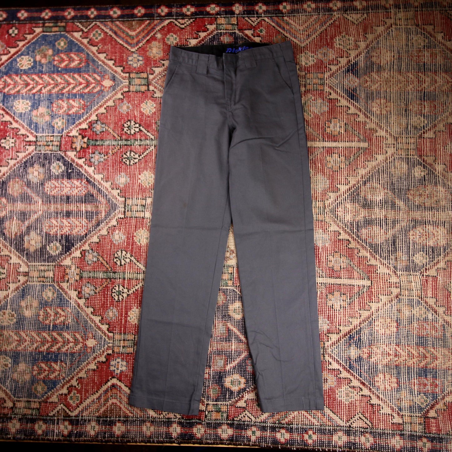 Dickies W26 L28 Straight Leg Grey Cotton Blend Trousers