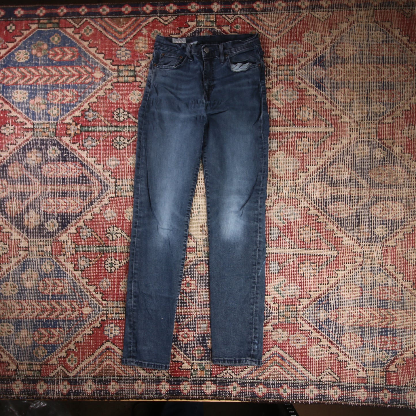Levi's W24 L30 Tapered Leg Blue Denim Jeans