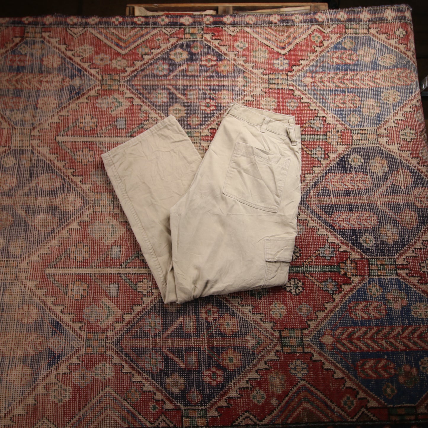 Wrangler W34 L27 Cargo Beige Denim Trousers