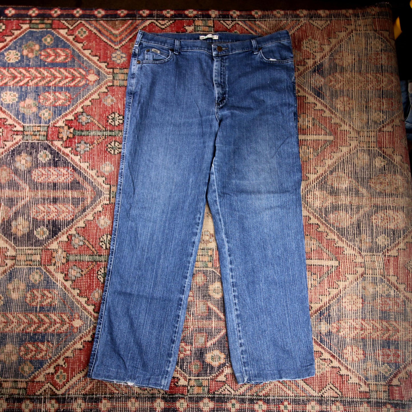 Lee W38 L29 Straight Leg Relaxed Fit Blue Denim Jeans