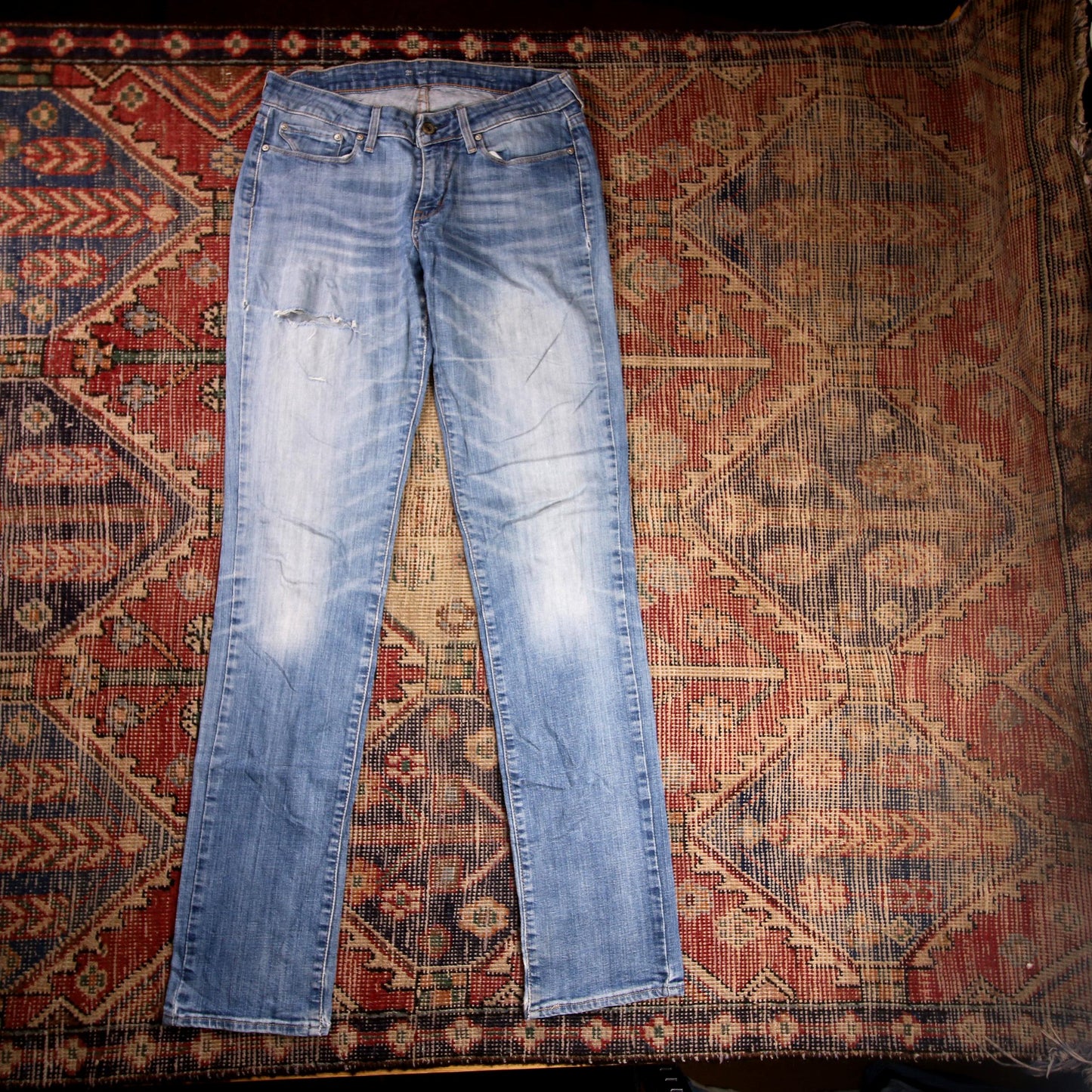 Levi's W30 L34 Skinny Classic Ripped Style Blue Denim Jeans
