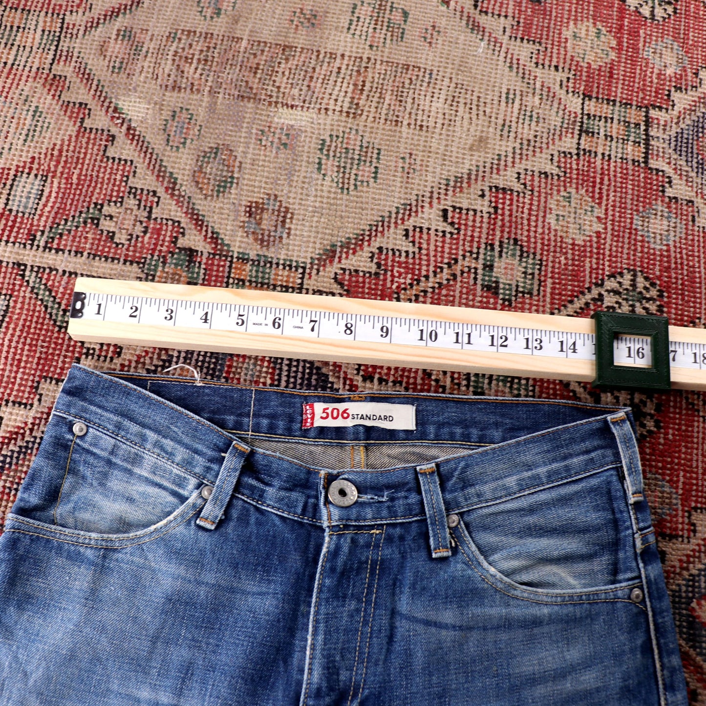 Levi's 506 W32 L30 Straight Leg Classic Ripped Style Blue Denim Jeans