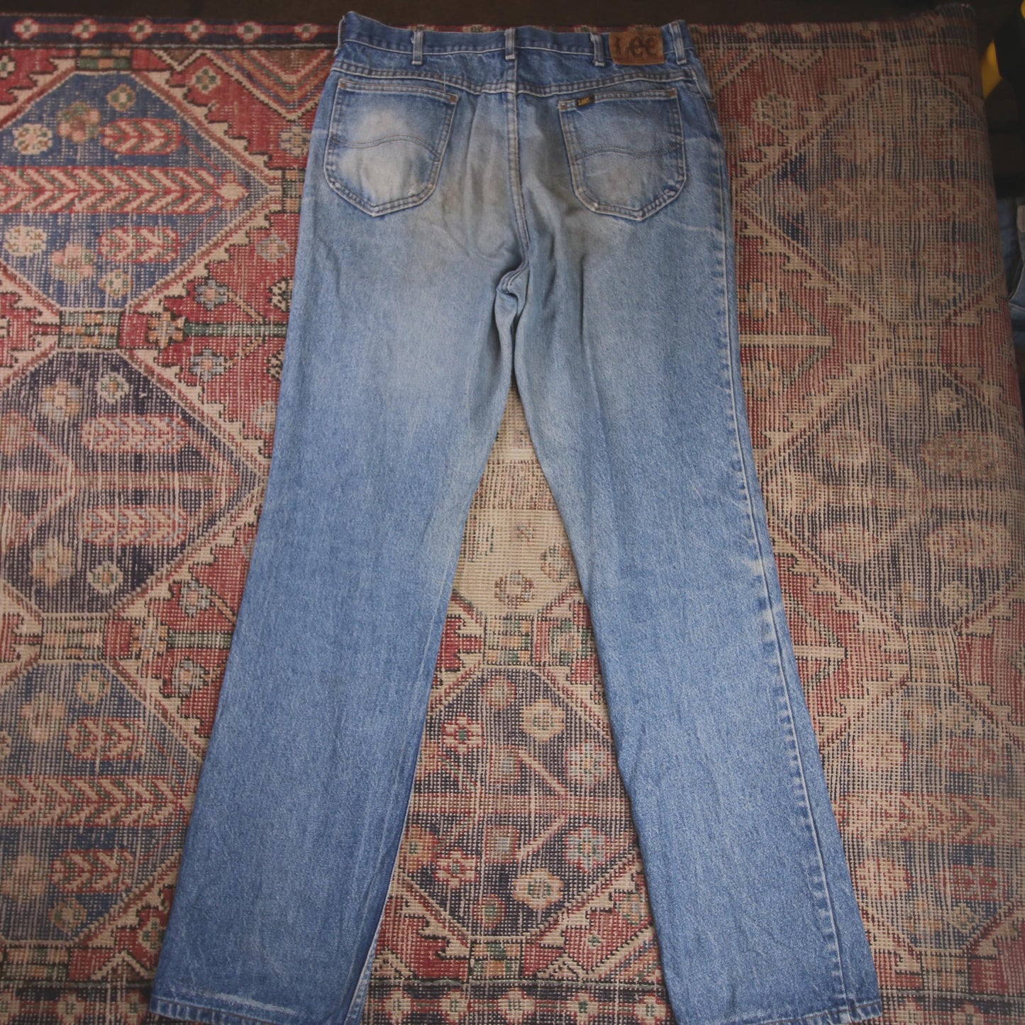Lee W34 L34 Straight Leg Relaxed Fit Blue Denim Jeans