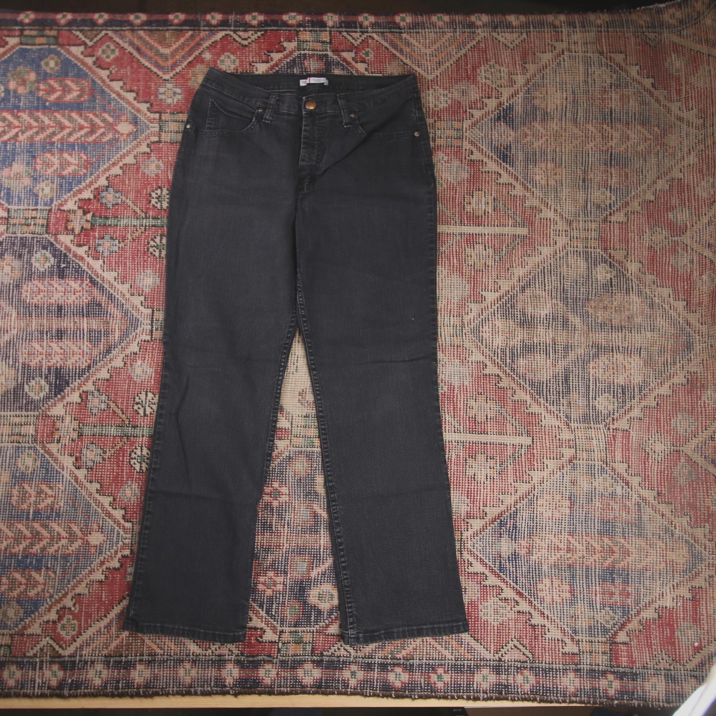 Lee W32 L28 Straight Leg Black Denim Jeans