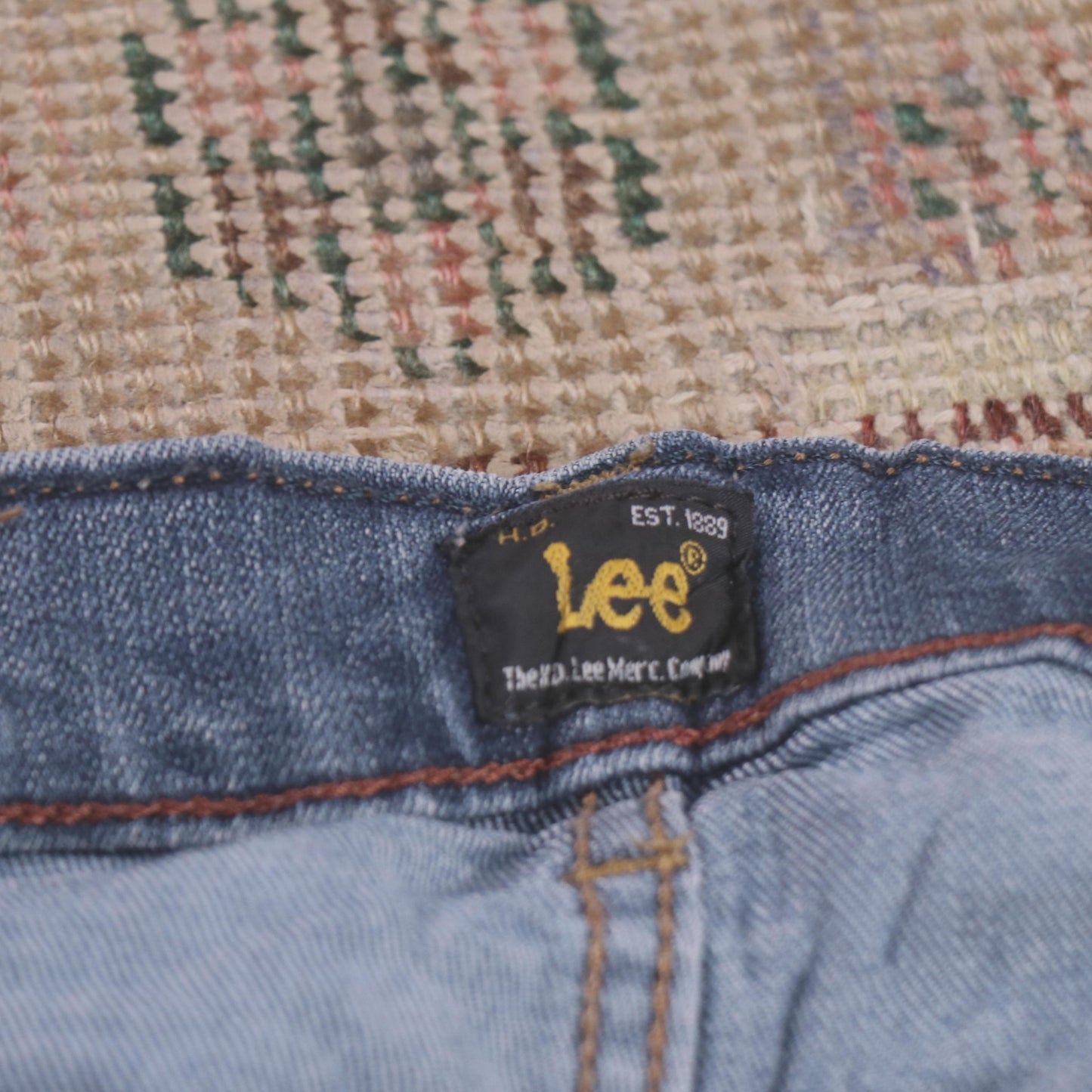 Lee W34 L28 Straight Leg Loose Fit Blue Denim Jeans