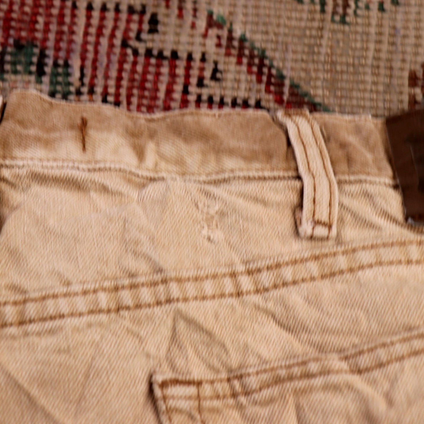 Lee W40 L28 Straight Leg Relaxed Fit Classic Ripped Style Beige Denim Jeans