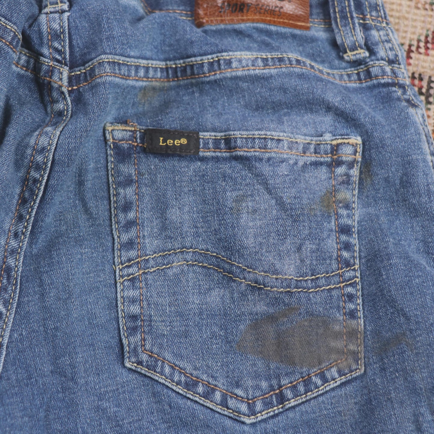 Lee W28 L24 Straight Leg Blue Denim Jeans