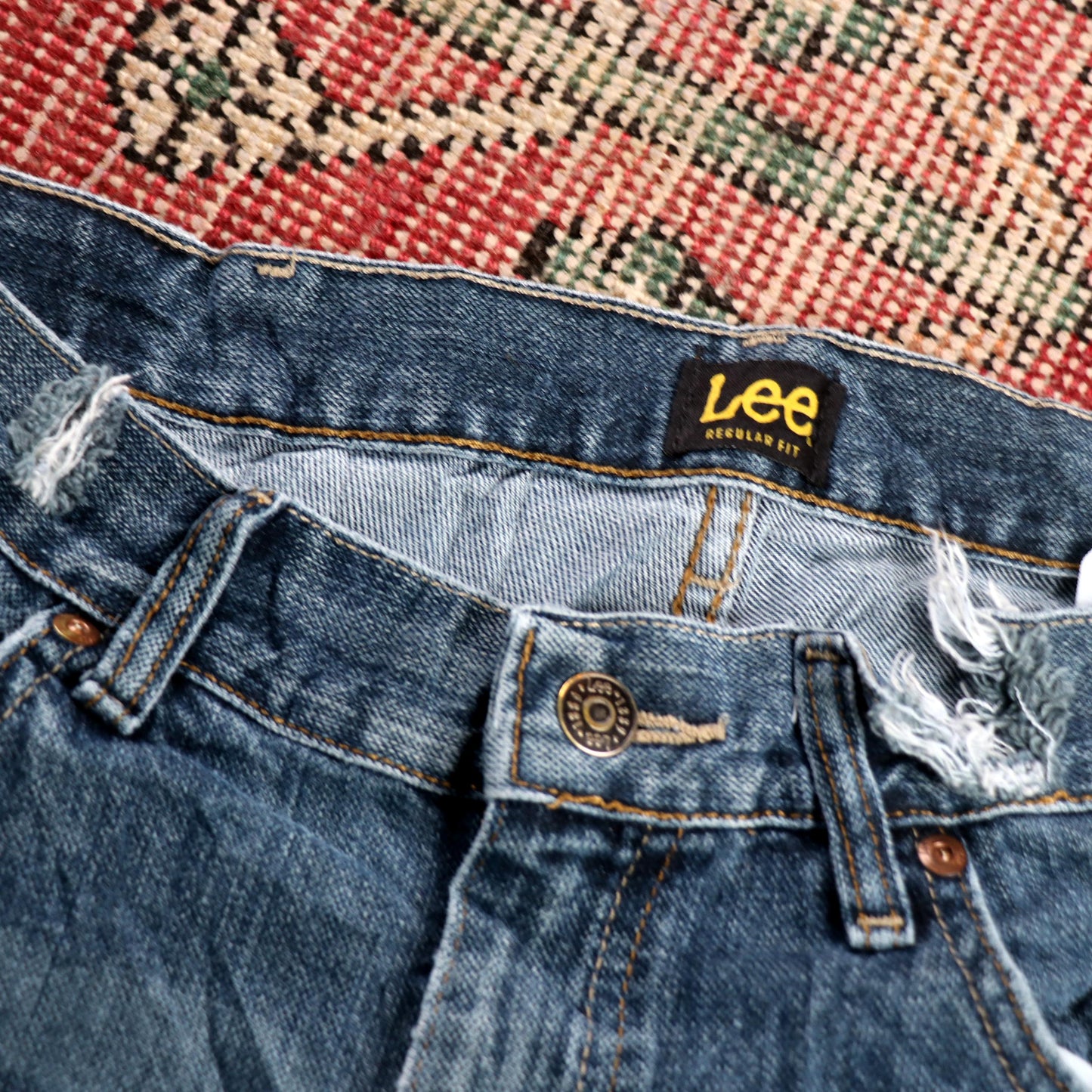 Lee W36 L29 Straight Leg Relaxed Fit Blue Denim Jeans