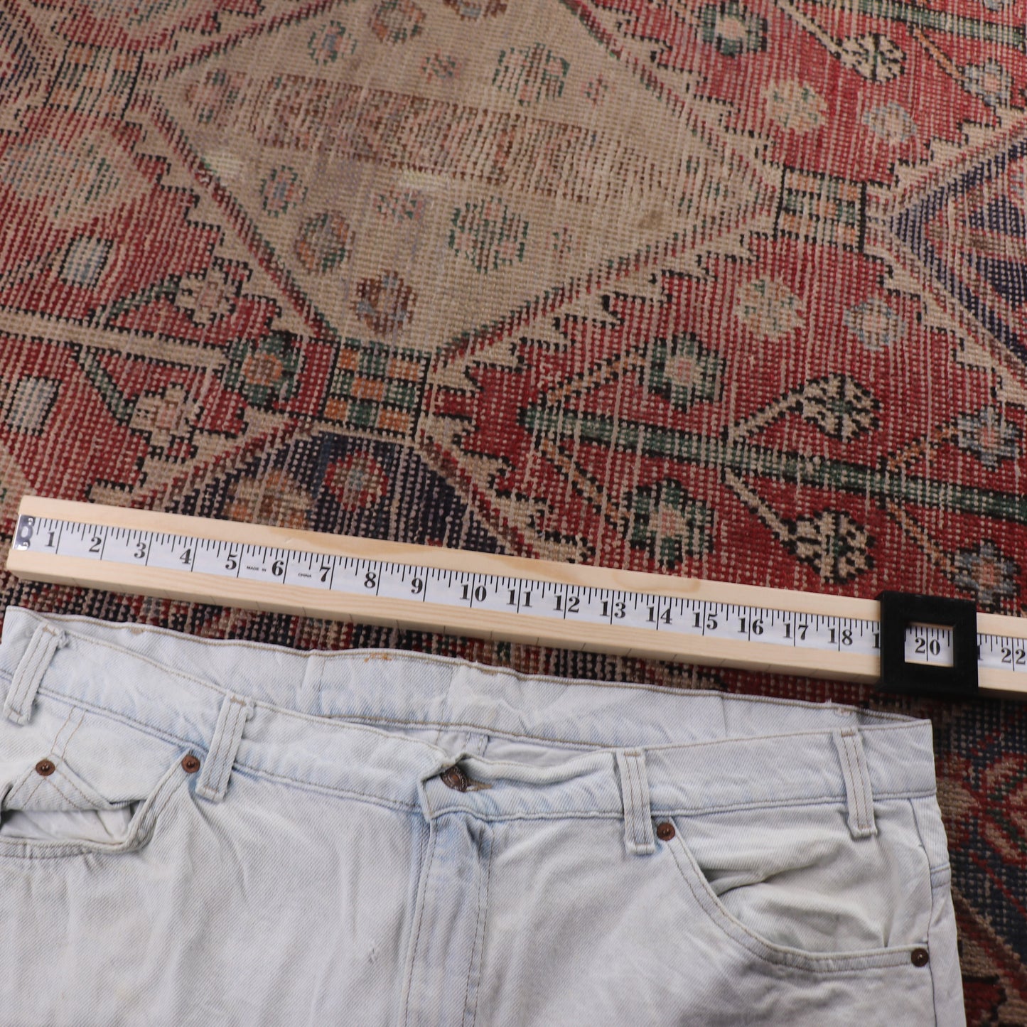 Levi's 505 Orange Tab W40 L29 Straight Leg Regular Fit Blue Denim Jeans