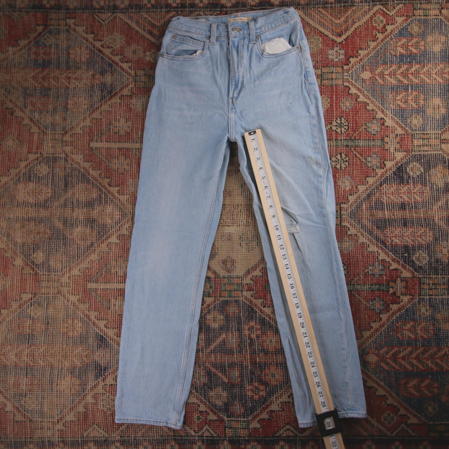 Levi's Red Tab W26 L28 Straight Leg High Waisted Blue Denim Jeans