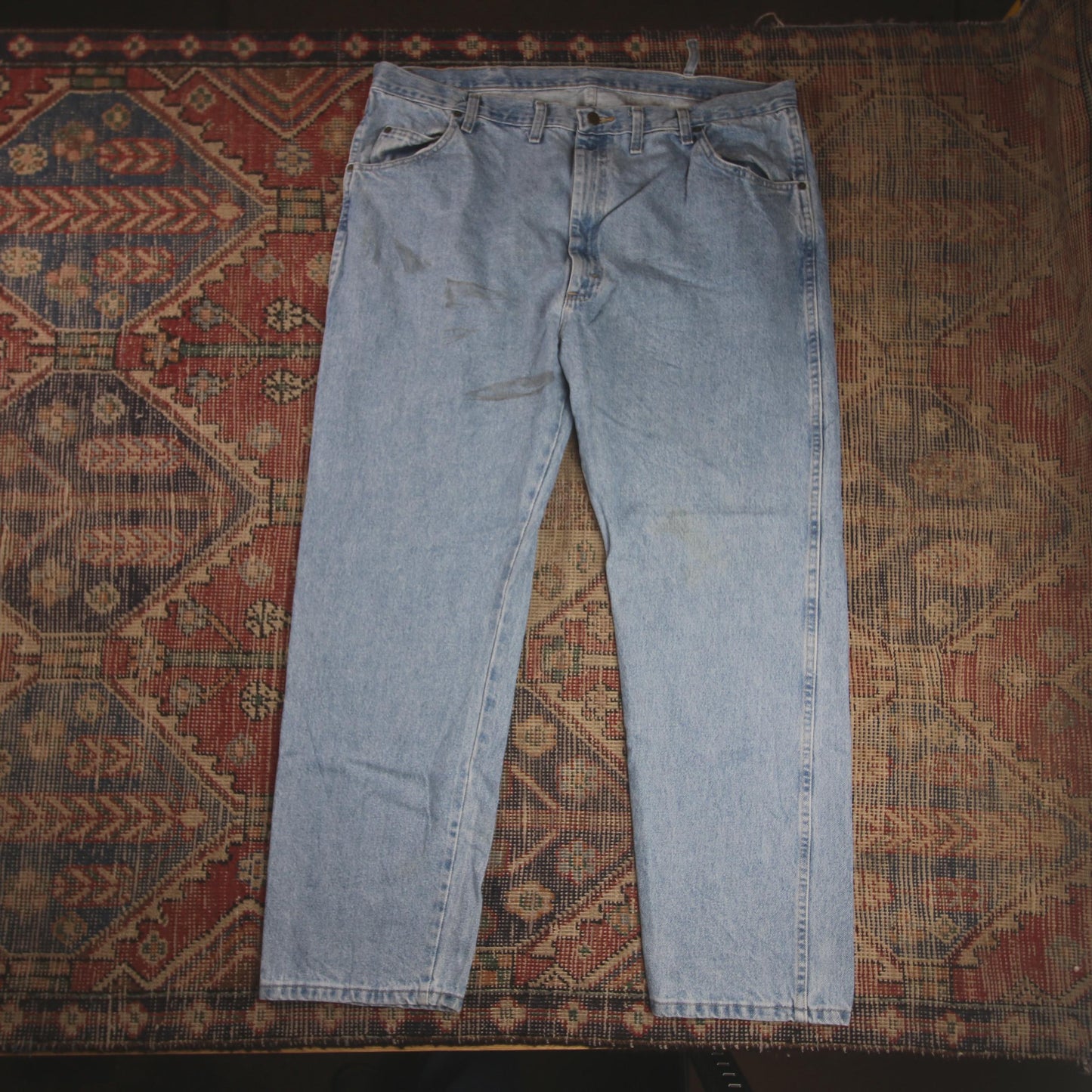 Wrangler W40 L30 Straight Leg Relaxed Fit Blue Denim Jeans
