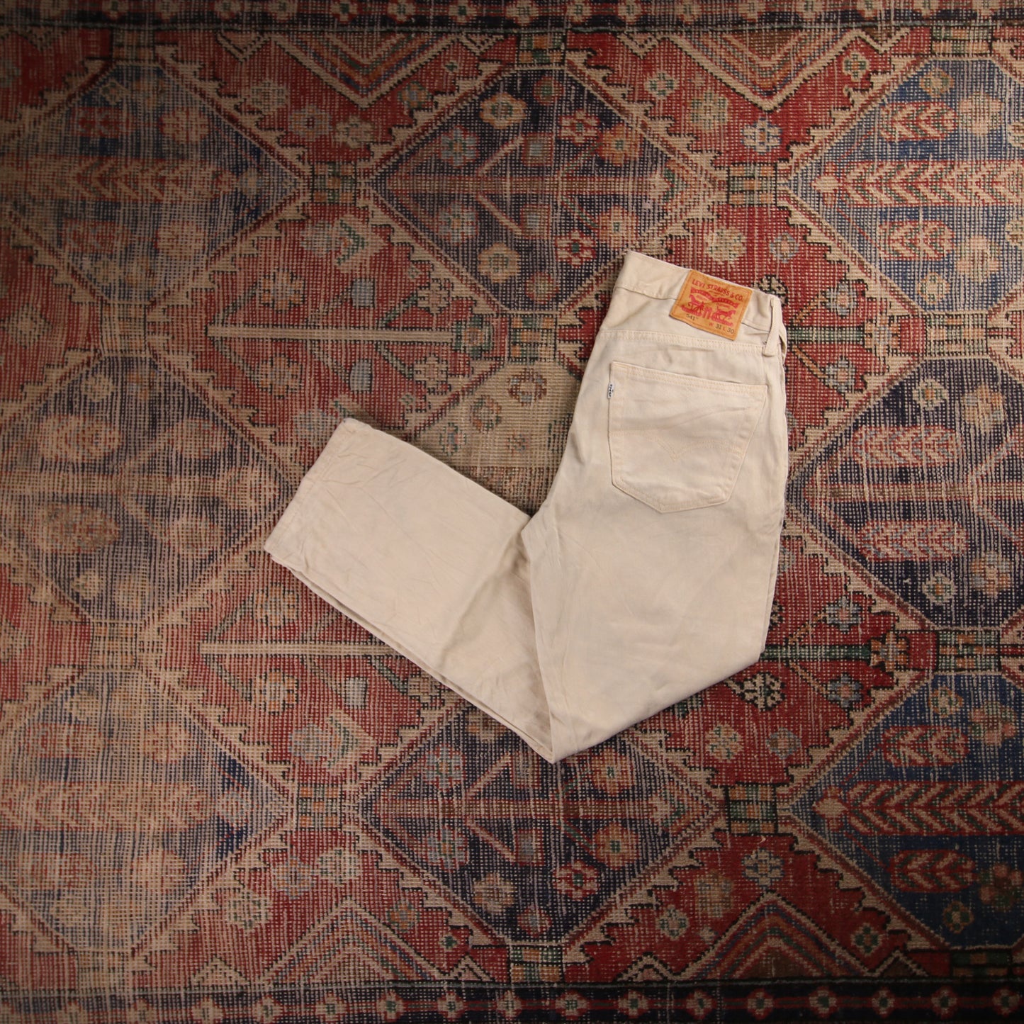 Levi's 541 W30 L27 Tapered Leg Beige Denim Jeans