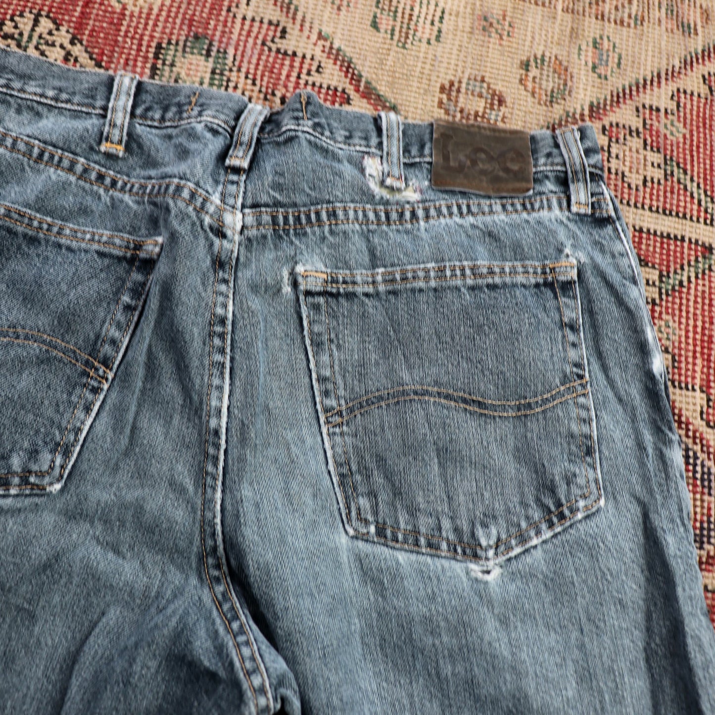 Lee W32 L31 Straight Leg Regular Fit Blue Denim Jeans
