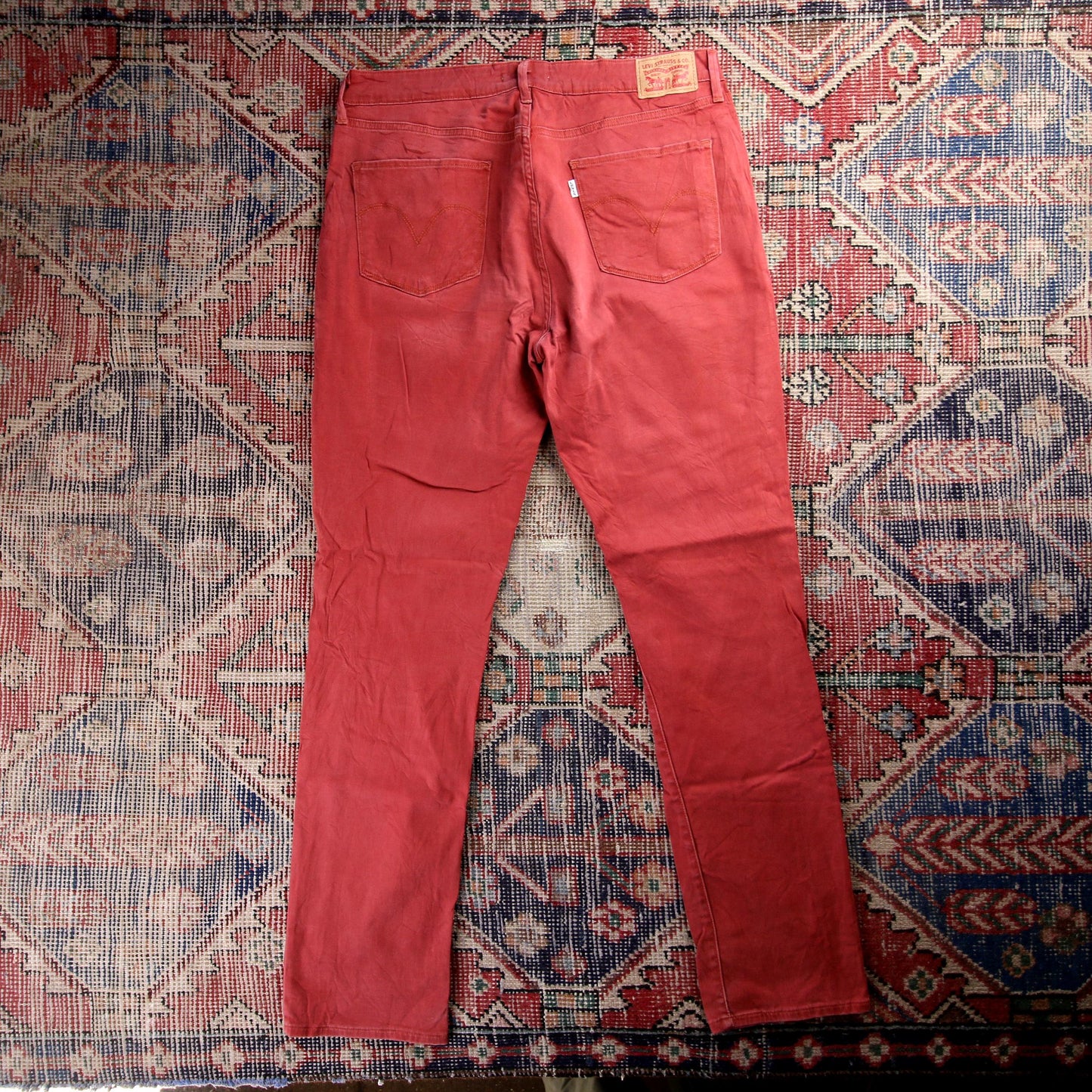Levi's W32 L30 Mid Rise Skinny Fit Red Denim Jeans