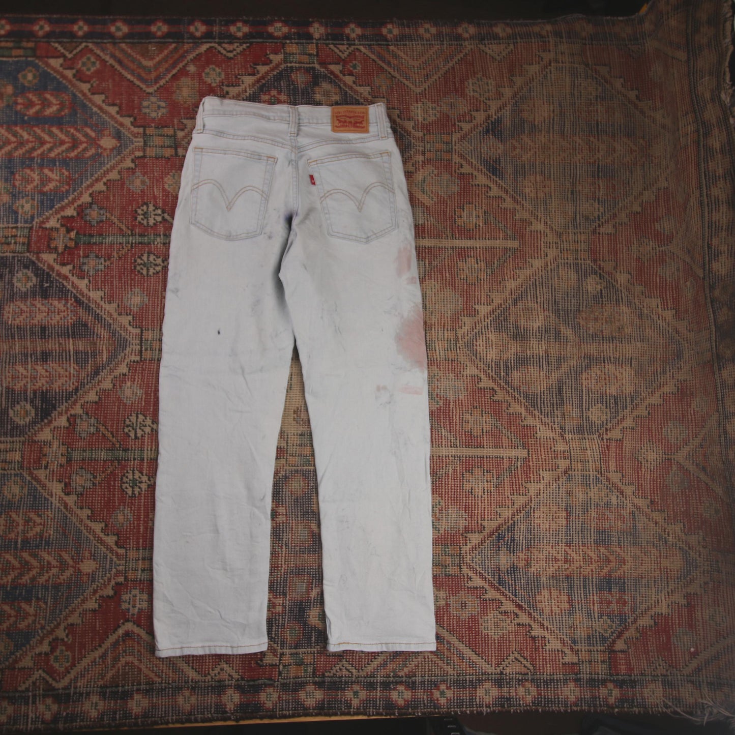 Levi's W26 L25 Straight Leg Blue Denim Jeans