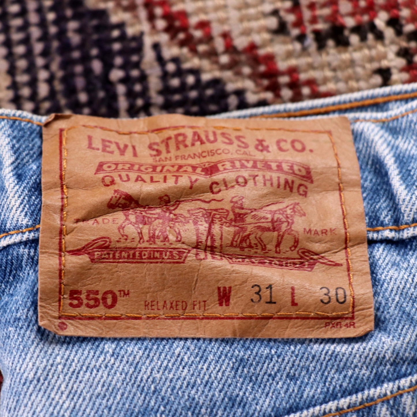 Levi's 550 W30 L29 Tapered Leg Relaxed Fit Blue Denim Jeans