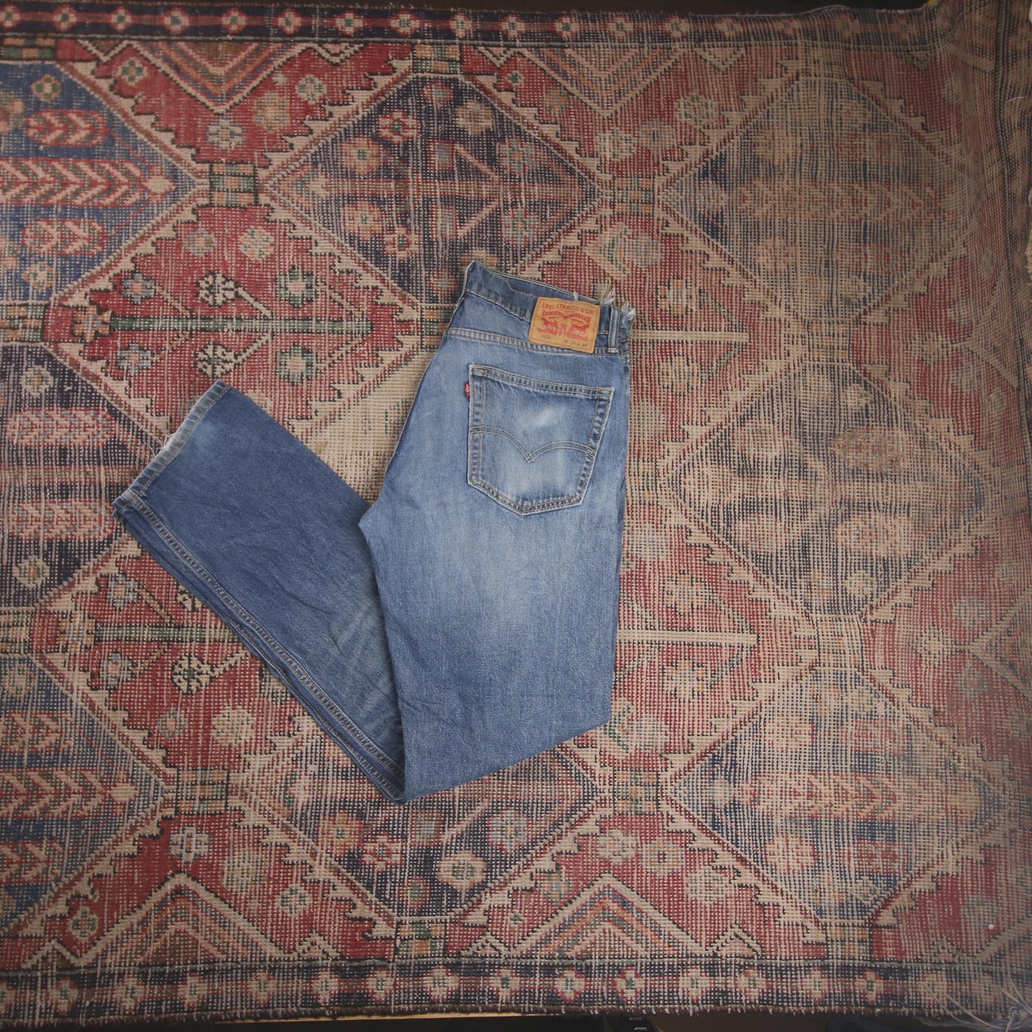 Levi's 505 W34 L32 Straight Leg Regular Fit Blue Denim Jeans