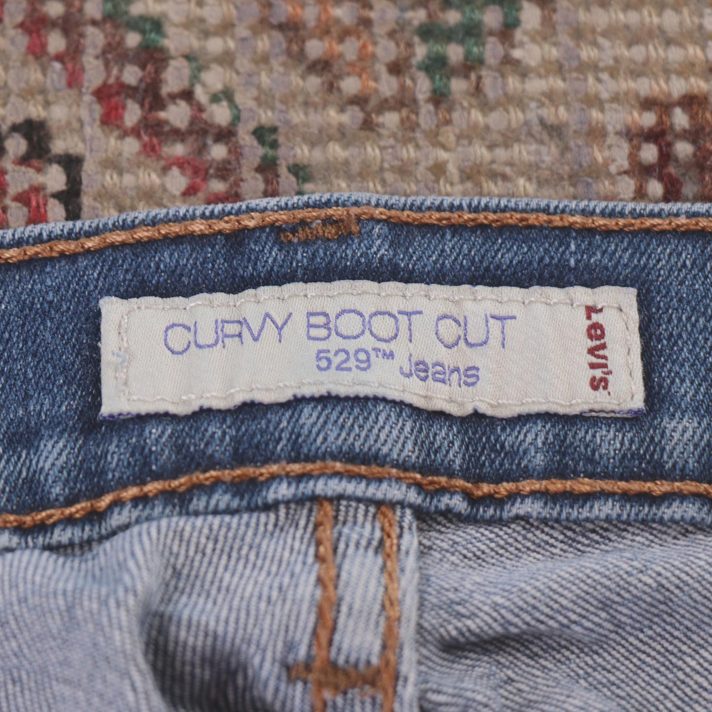 Levi's 529 Red Tab W26 L31 Bootcut Slim Fit Blue Denim Jeans