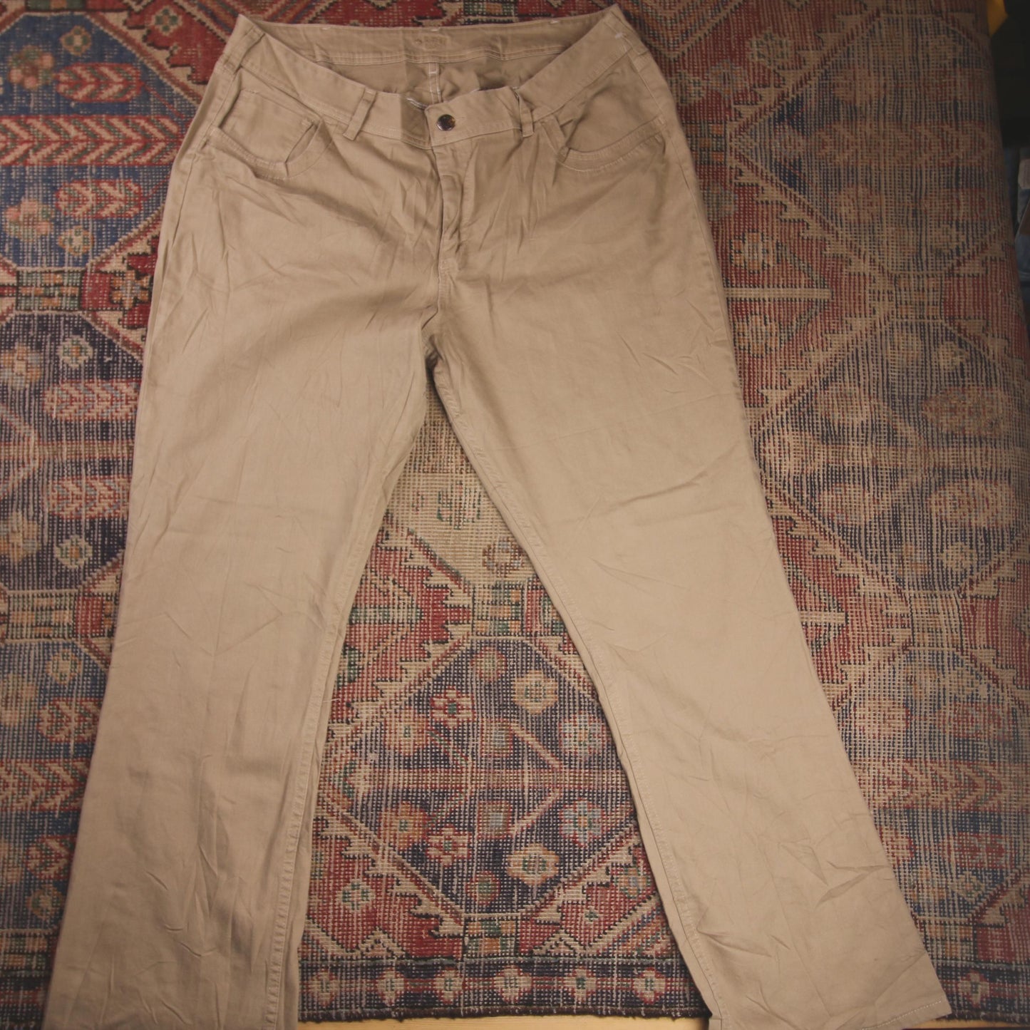 Lee W40 L33 Bootcut Beige Denim Trousers