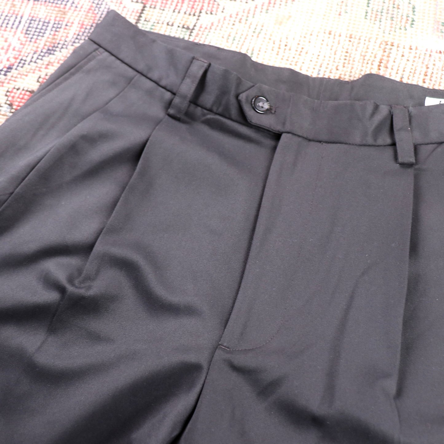 IZOD W34 L33 Straight Leg Black Cotton Blend Trousers