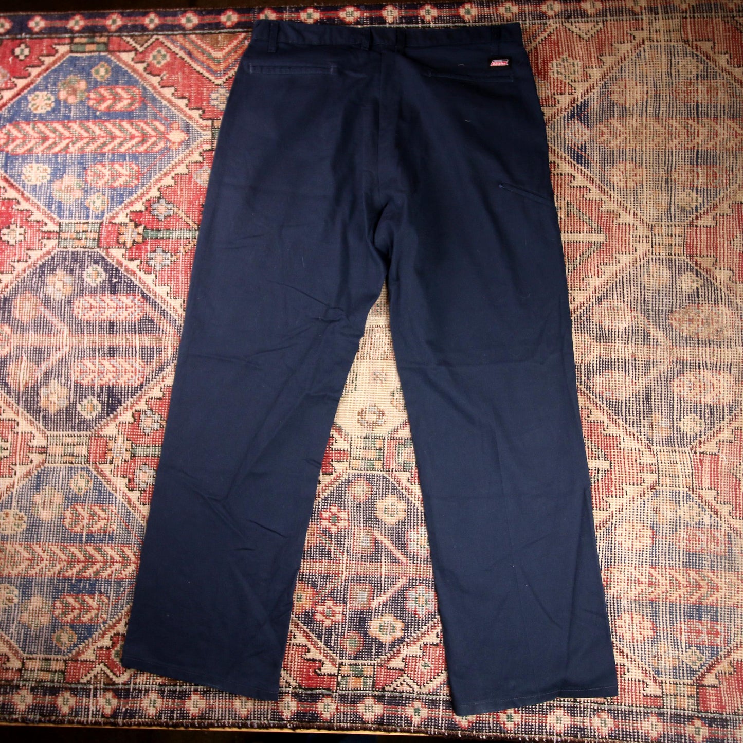 Dickies W36 L30 Straight Leg Blue Cotton Blend Trousers