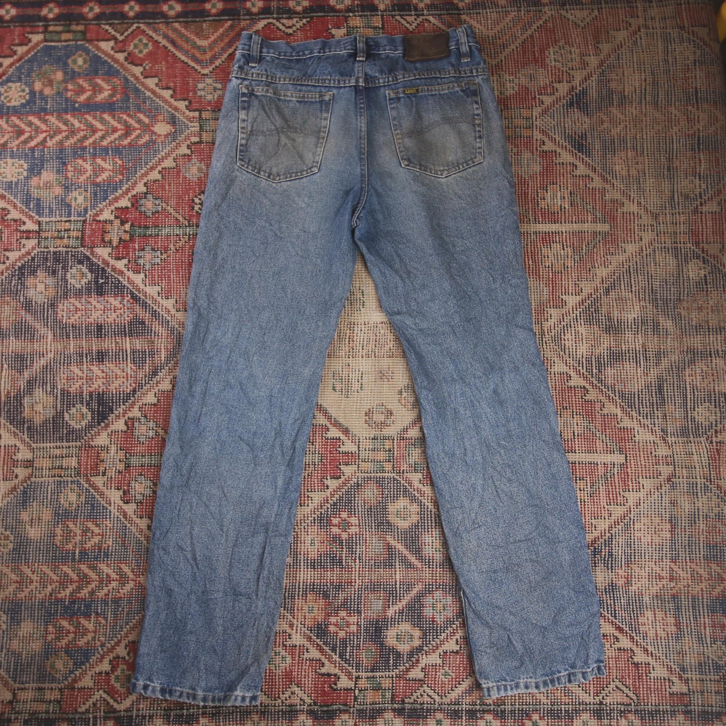 Lee W32 L30 Straight Leg Regular Fit Blue Denim Jeans