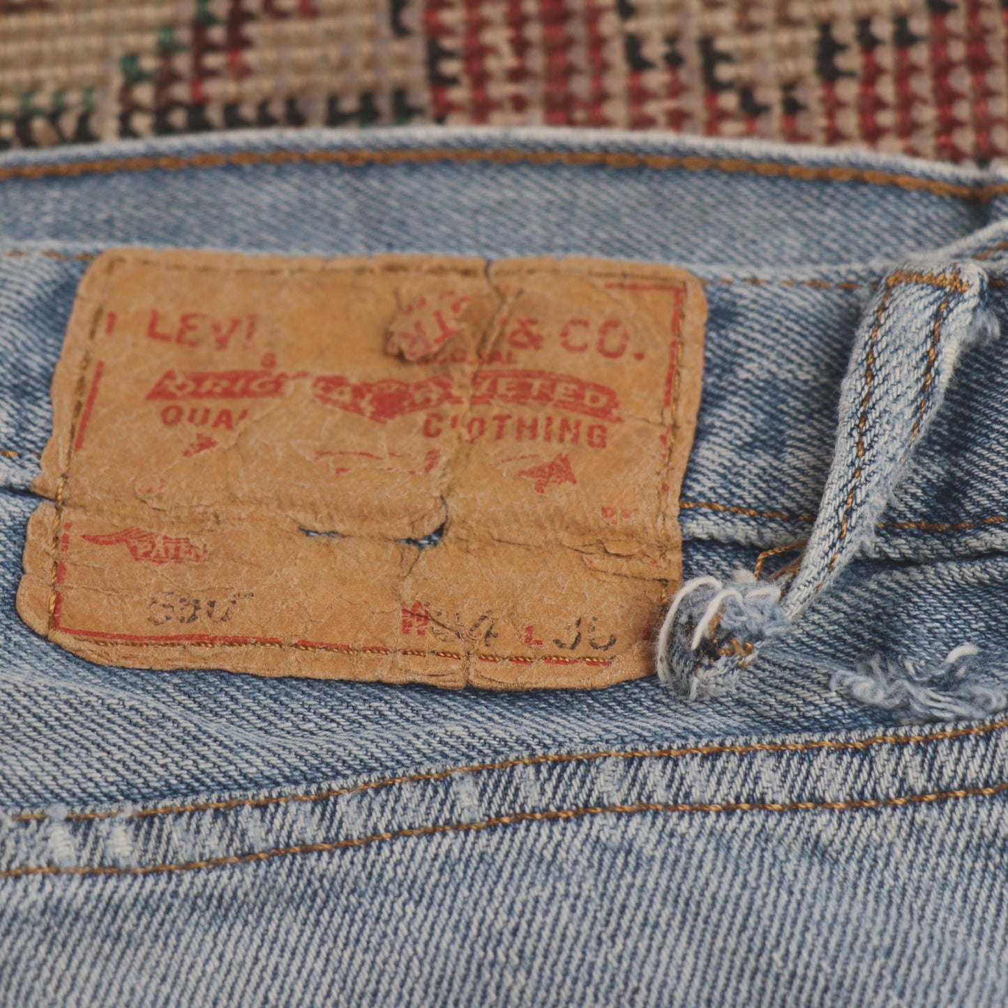 Levi's W34 L28 Tapered Leg Loose Fit Classic Ripped Style Blue Denim Jeans