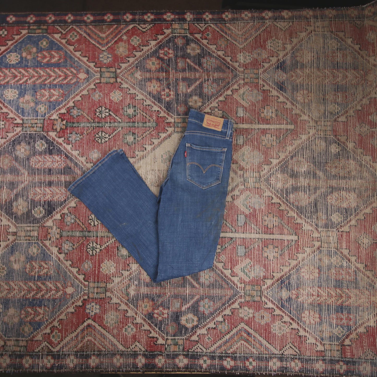 Levi's 725 W24 L28 Flared Blue Denim Jeans