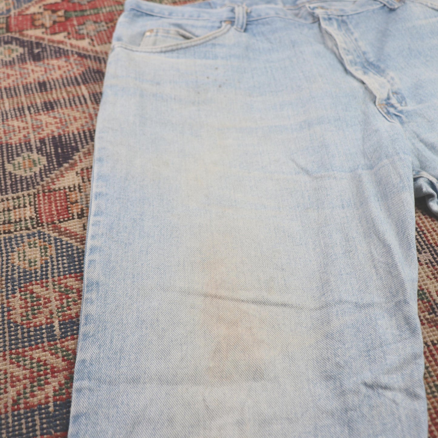 Wrangler W38 L30 Straight Leg Relaxed Fit Blue Denim Jeans