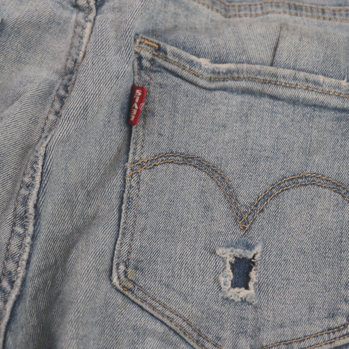 Levi's 721 W26 L30 Skinny Classic Ripped Style Blue Denim Jeans