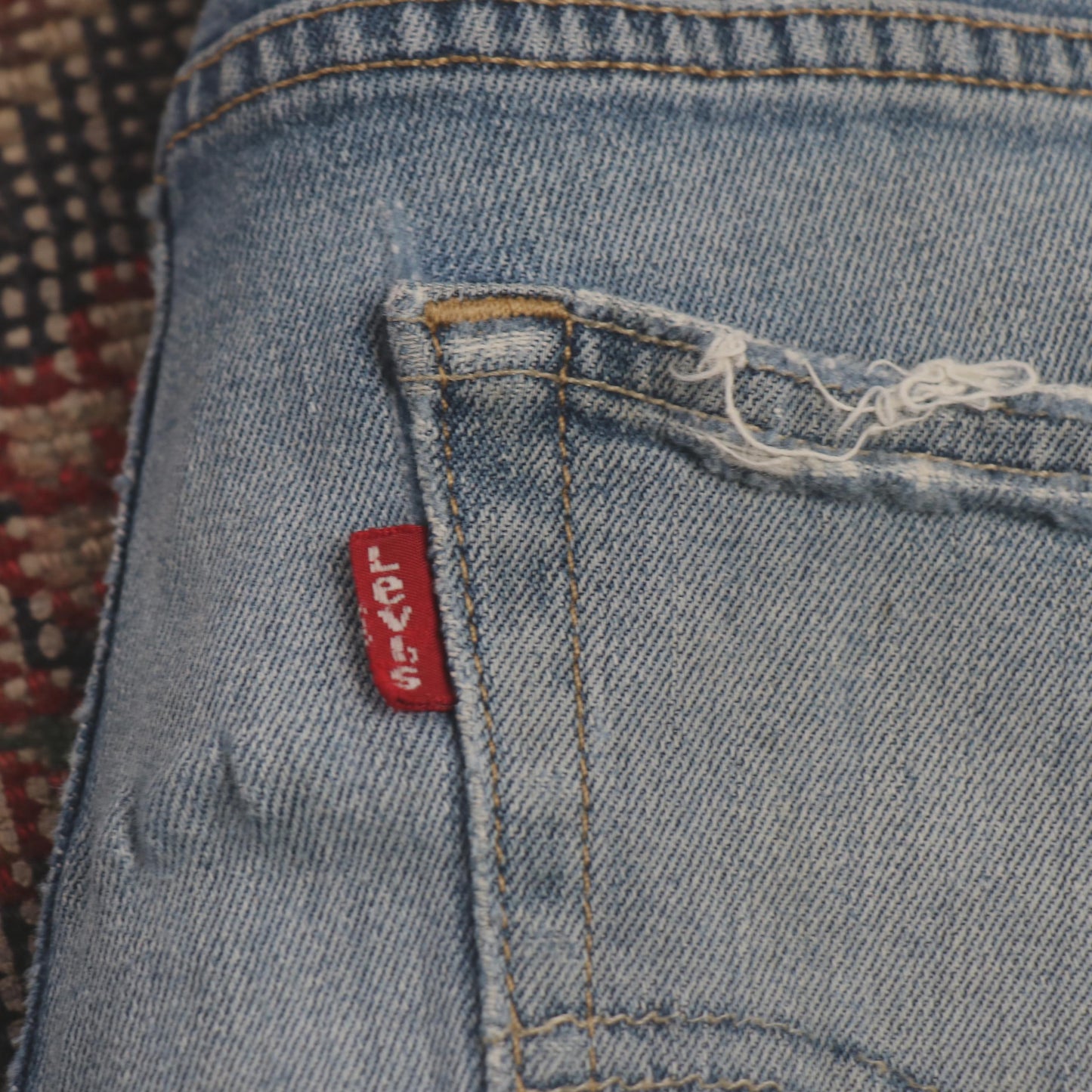 Levi's W30 L27 Straight Leg Classic Ripped Style Blue Denim Jeans