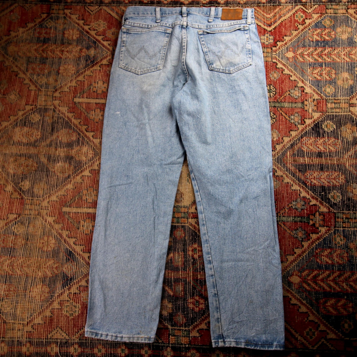 Wrangler W36 L30 Straight Leg Relaxed Fit Blue Denim Jeans