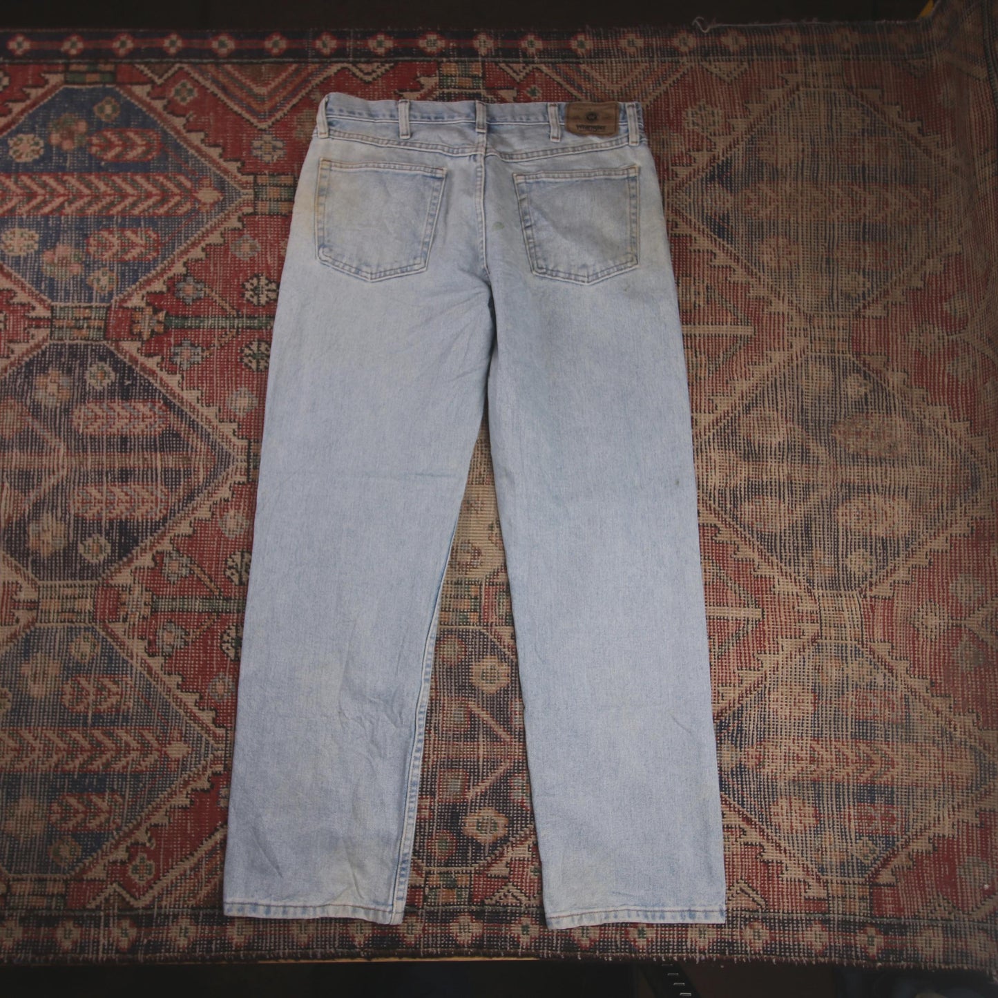 Wrangler W34 L31 Straight Leg Relaxed Fit Blue Denim Jeans