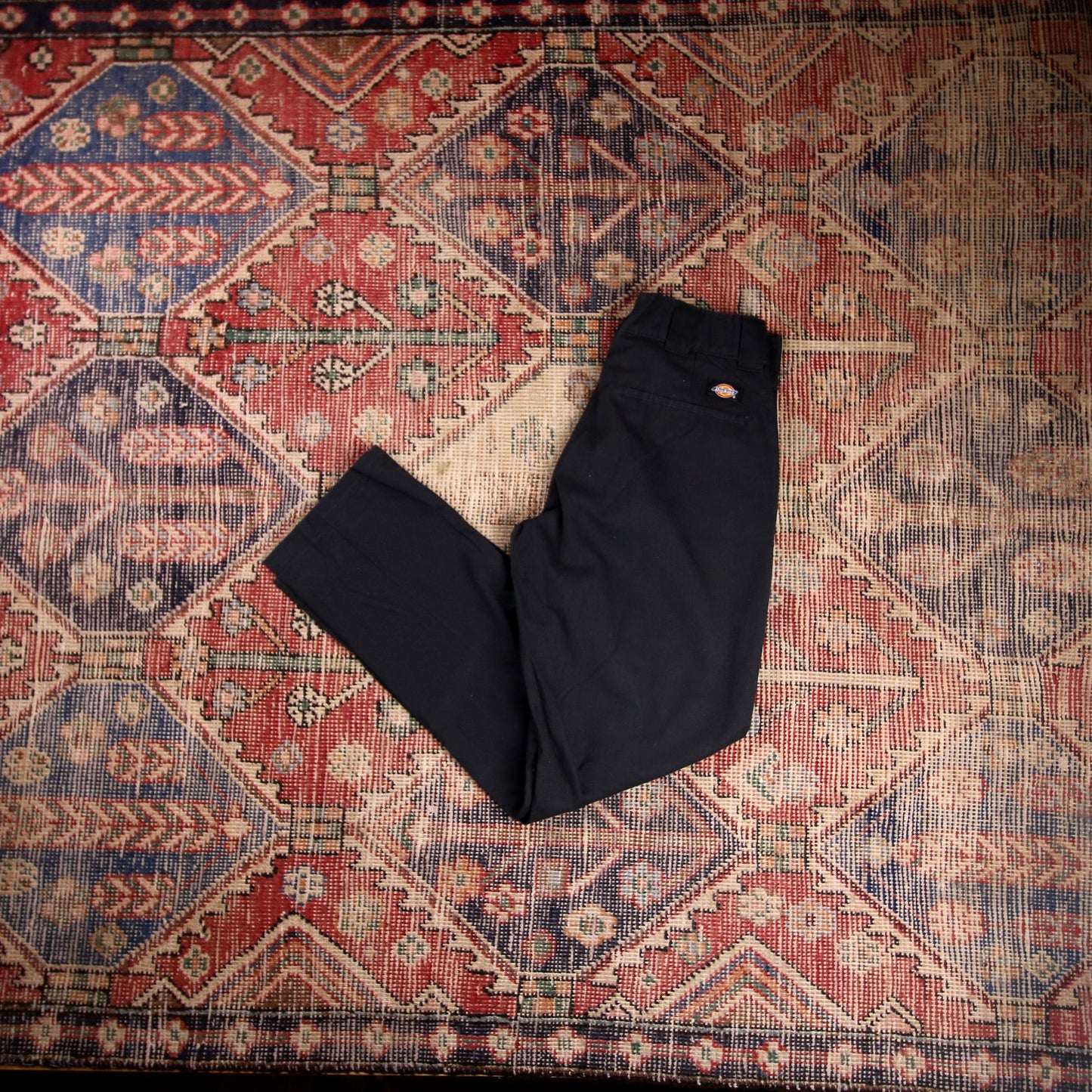 Dickies W26 L27 Straight Leg Black Cotton Blend Trousers