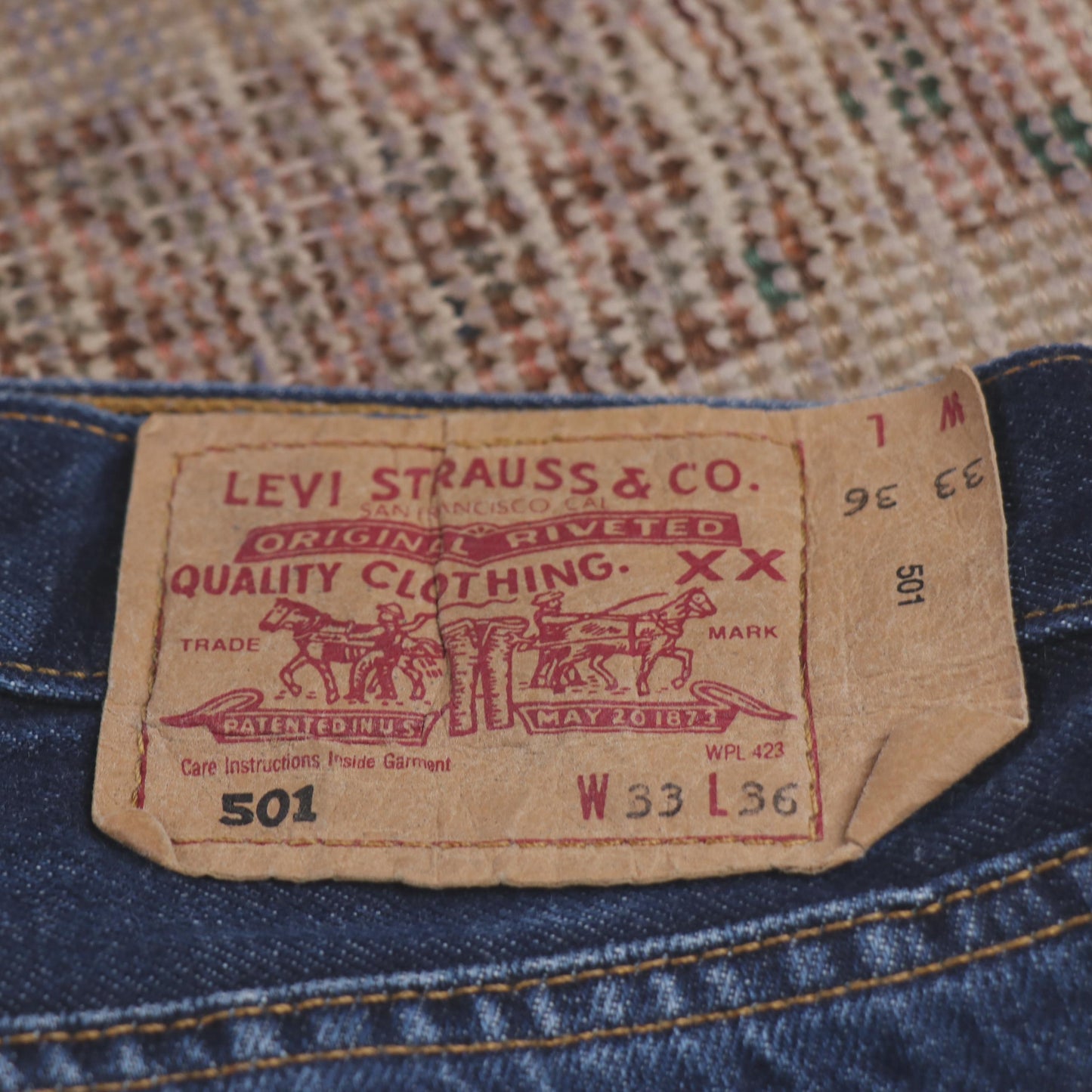Levi's 501 W33 L27 Original Fit Blue Denim Jeans