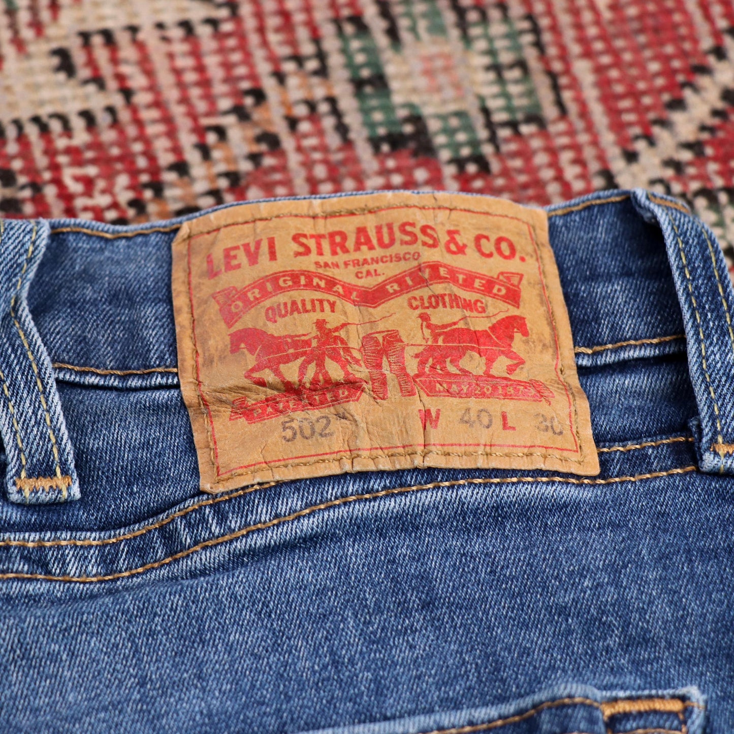 Levi's 502 W40 L28 Tapered Leg Regular Fit Blue Denim Jeans